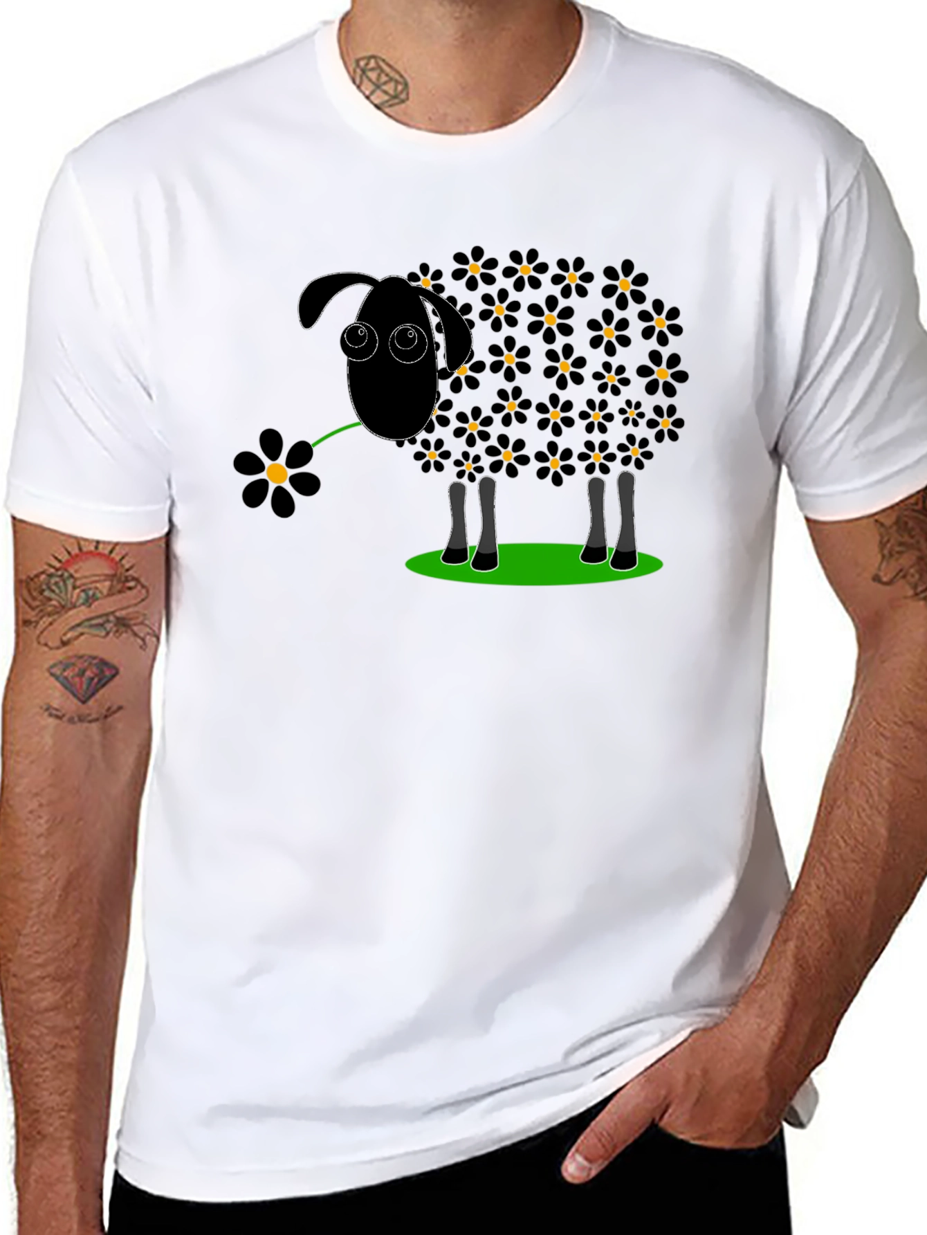 Black Sheep Daisy T-Shirt - Unique Graphic Tee
