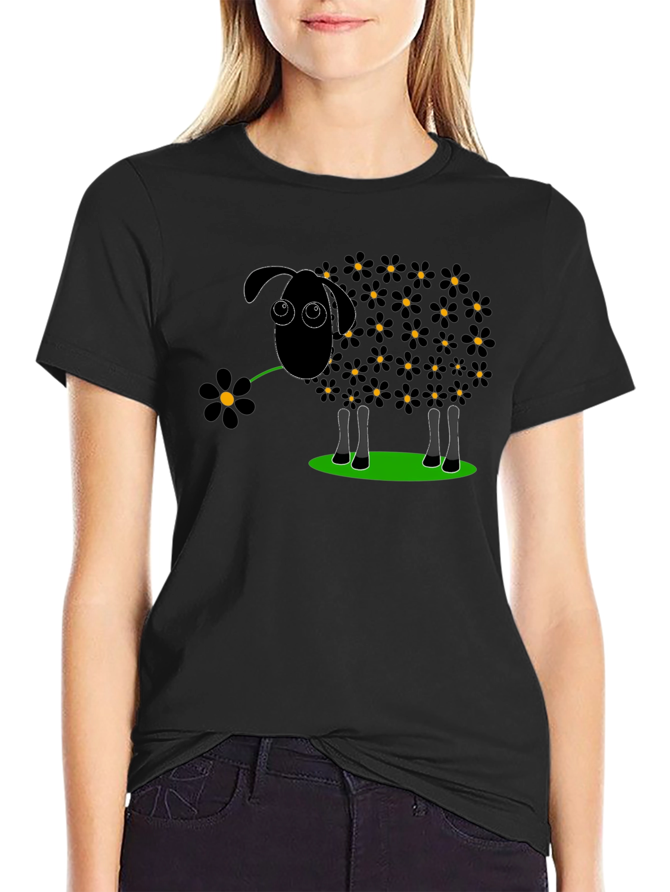 Black Sheep Daisy T-Shirt - Unique Graphic Tee
