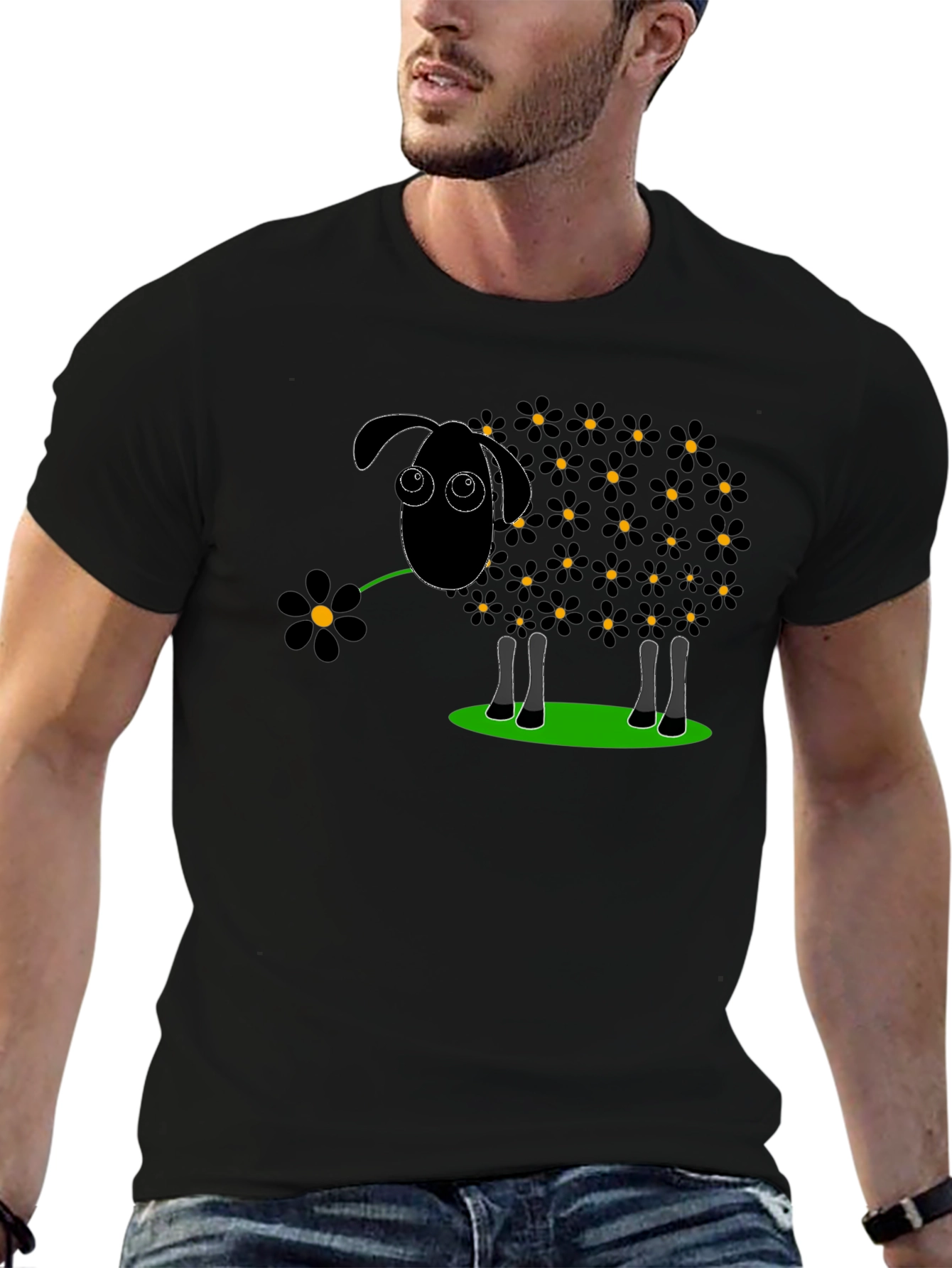 Black Sheep Daisy T-Shirt - Unique Graphic Tee