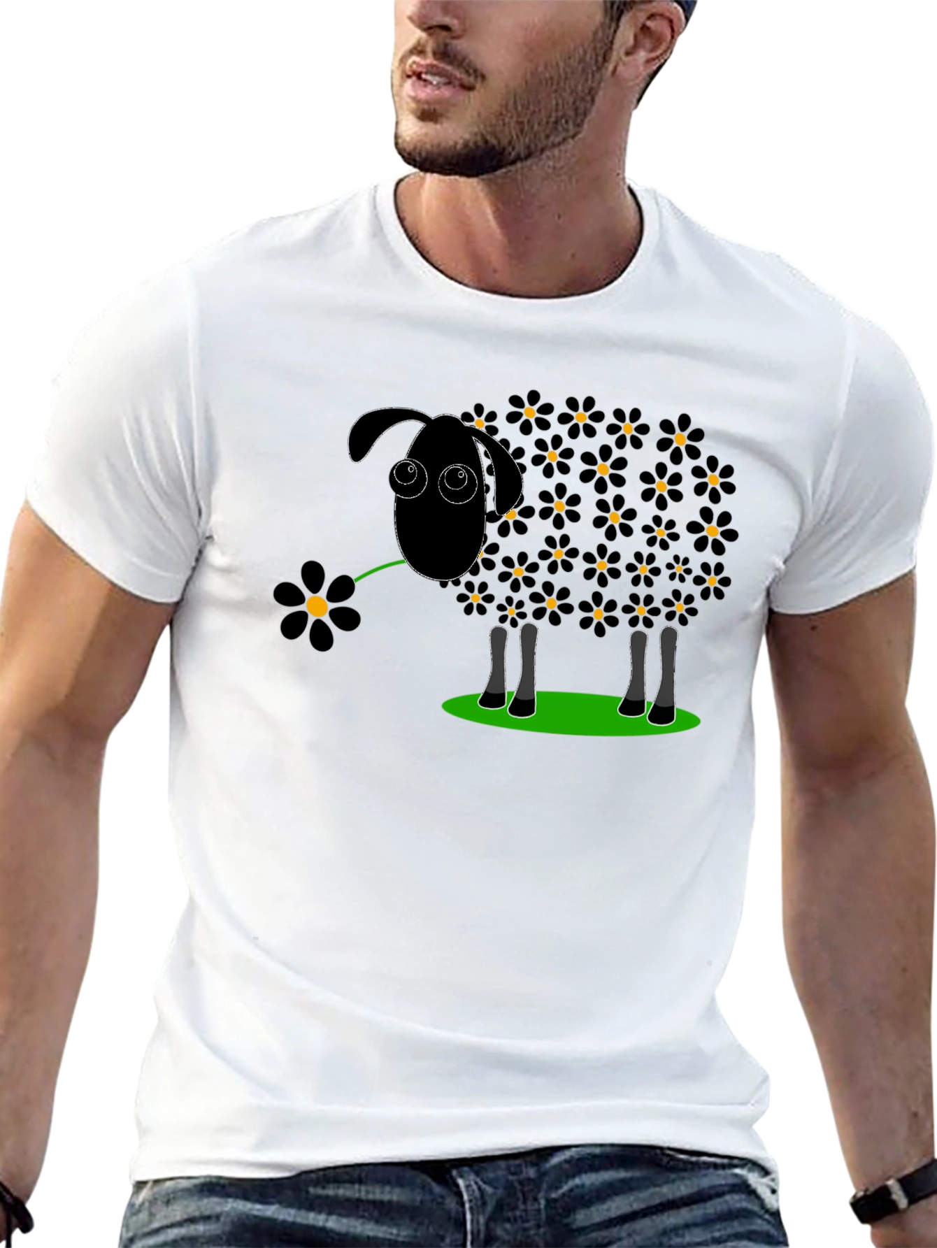 Black Sheep Daisy T-Shirt - Unique Graphic Tee