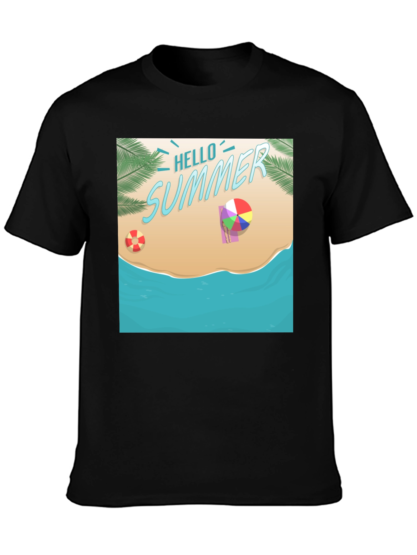 Hello Summer Black T-Shirt