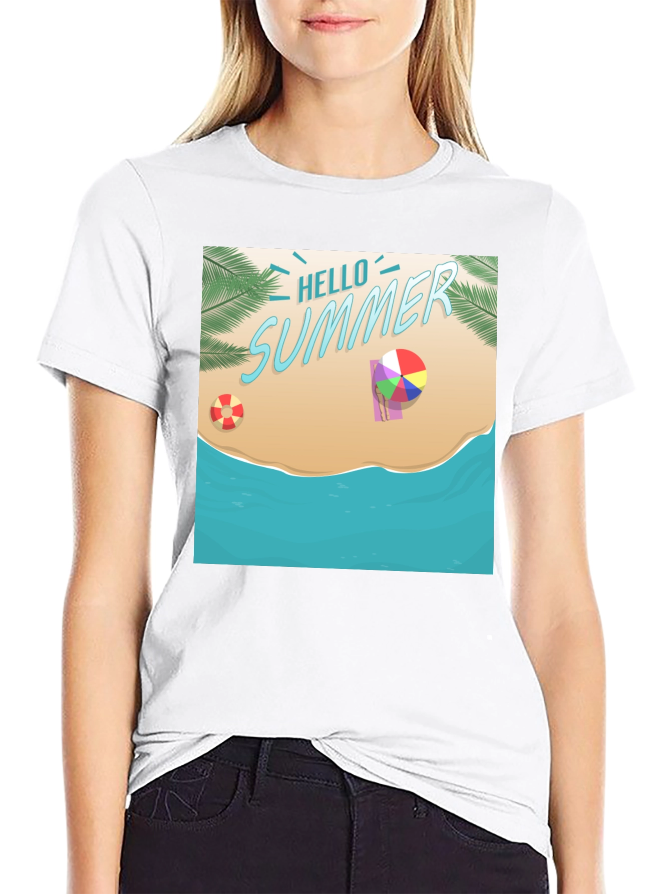 Hello Summer Black T-Shirt