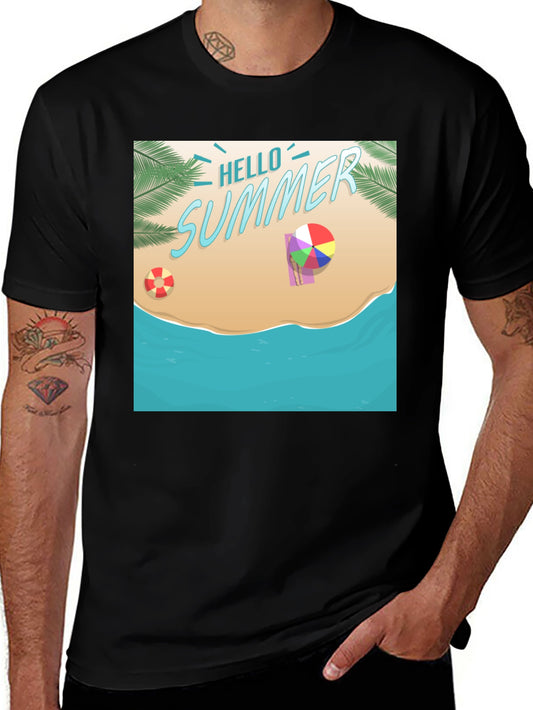 Hello Summer Black T-Shirt