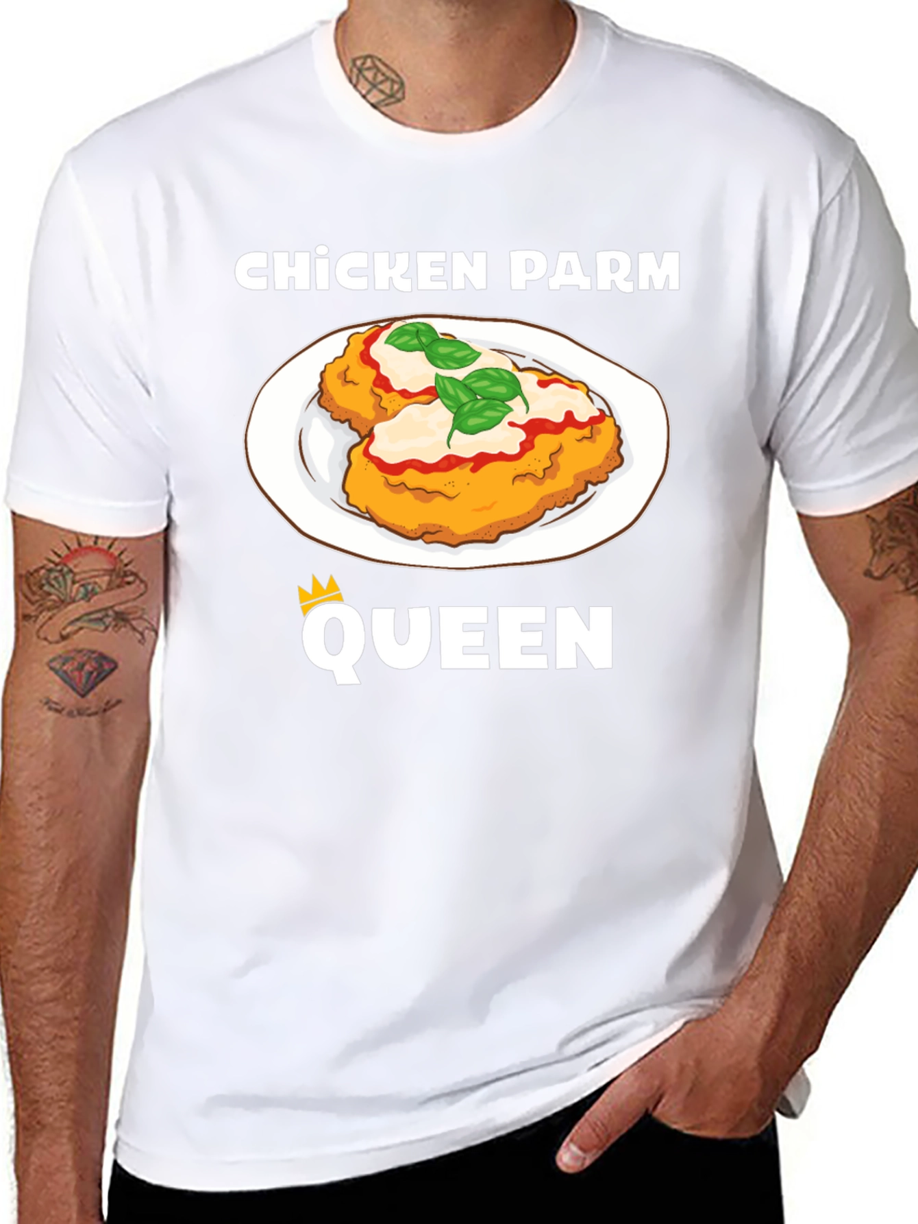 Chicken Parm Queen Black T-Shirt
