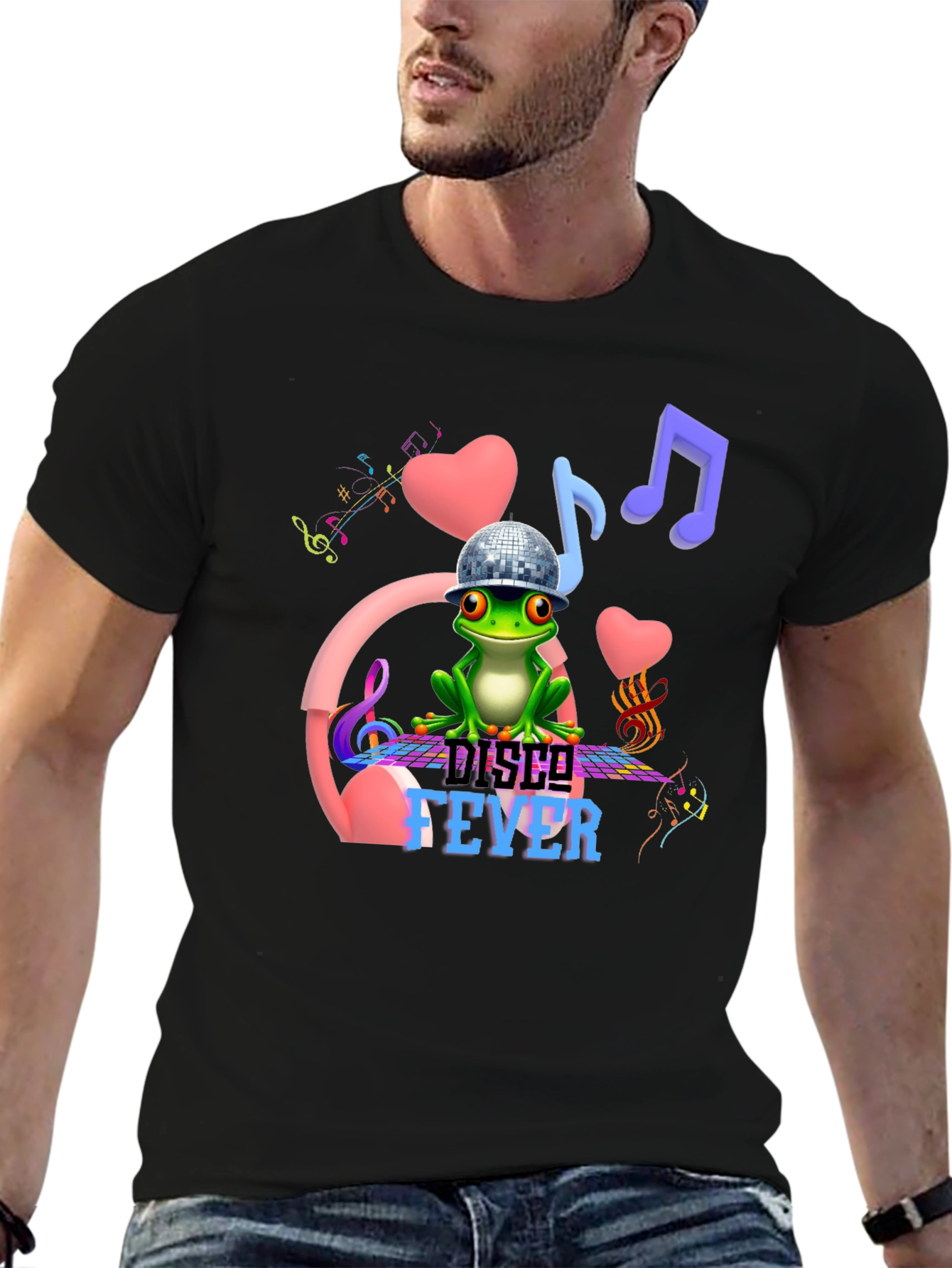 Disco Fever Frog Graphic T-Shirt