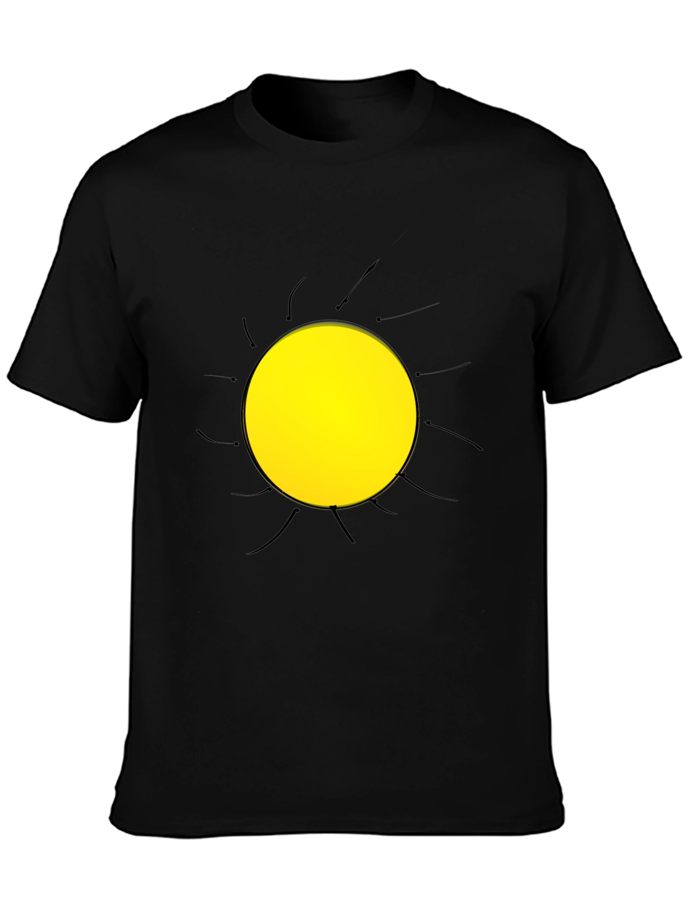 Sun Graphic Black T-Shirt | Casual Style