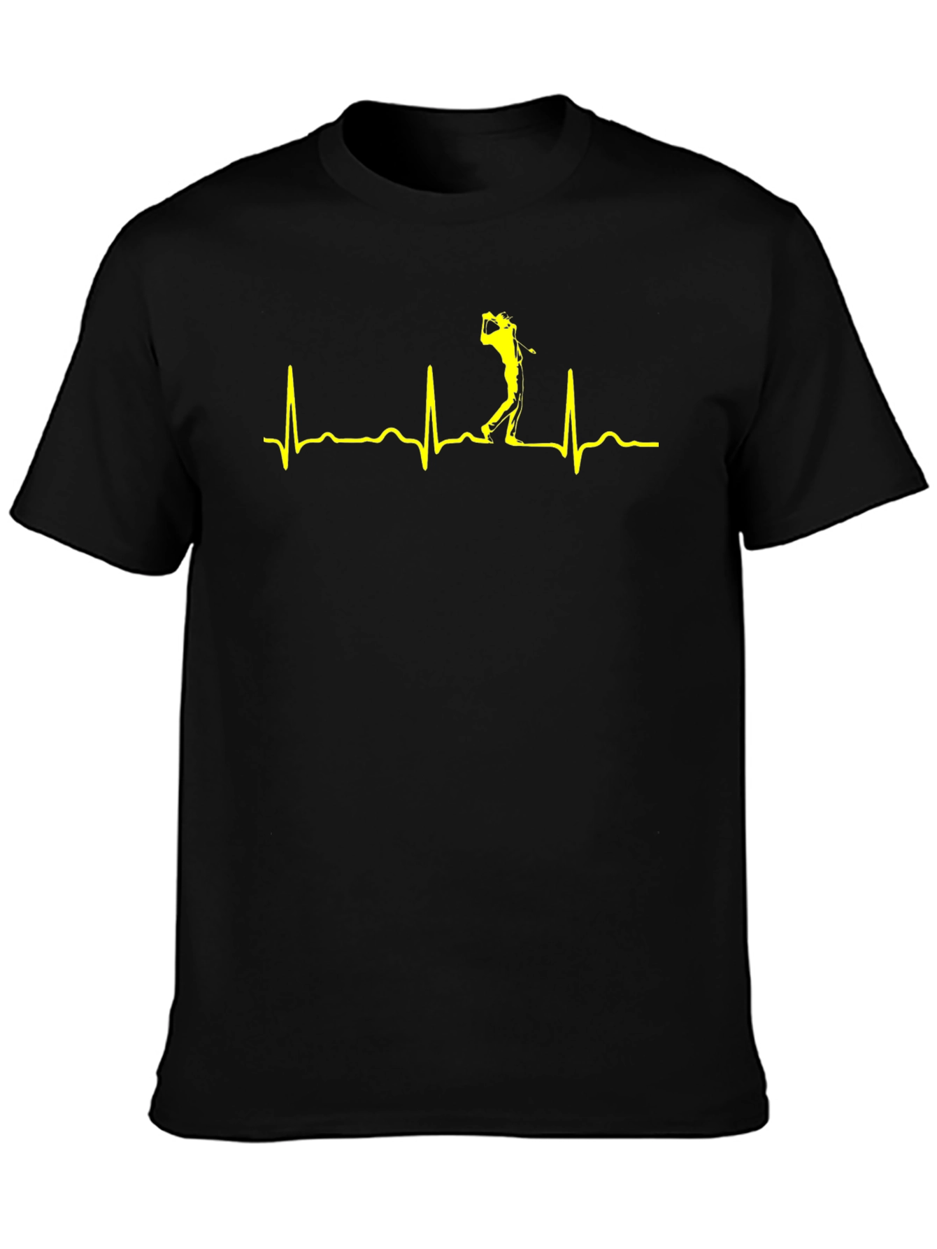 Golf Heartbeat T-Shirt - Black