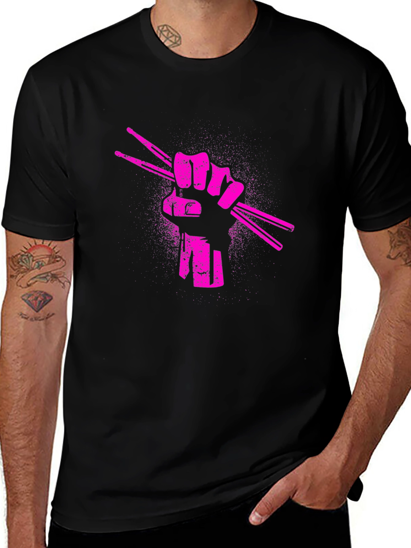 Drummers Fist Graphic T-Shirt - Music Lover Tee