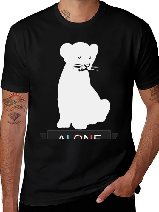 Alone Cub T-Shirt - Black Graphic Tee