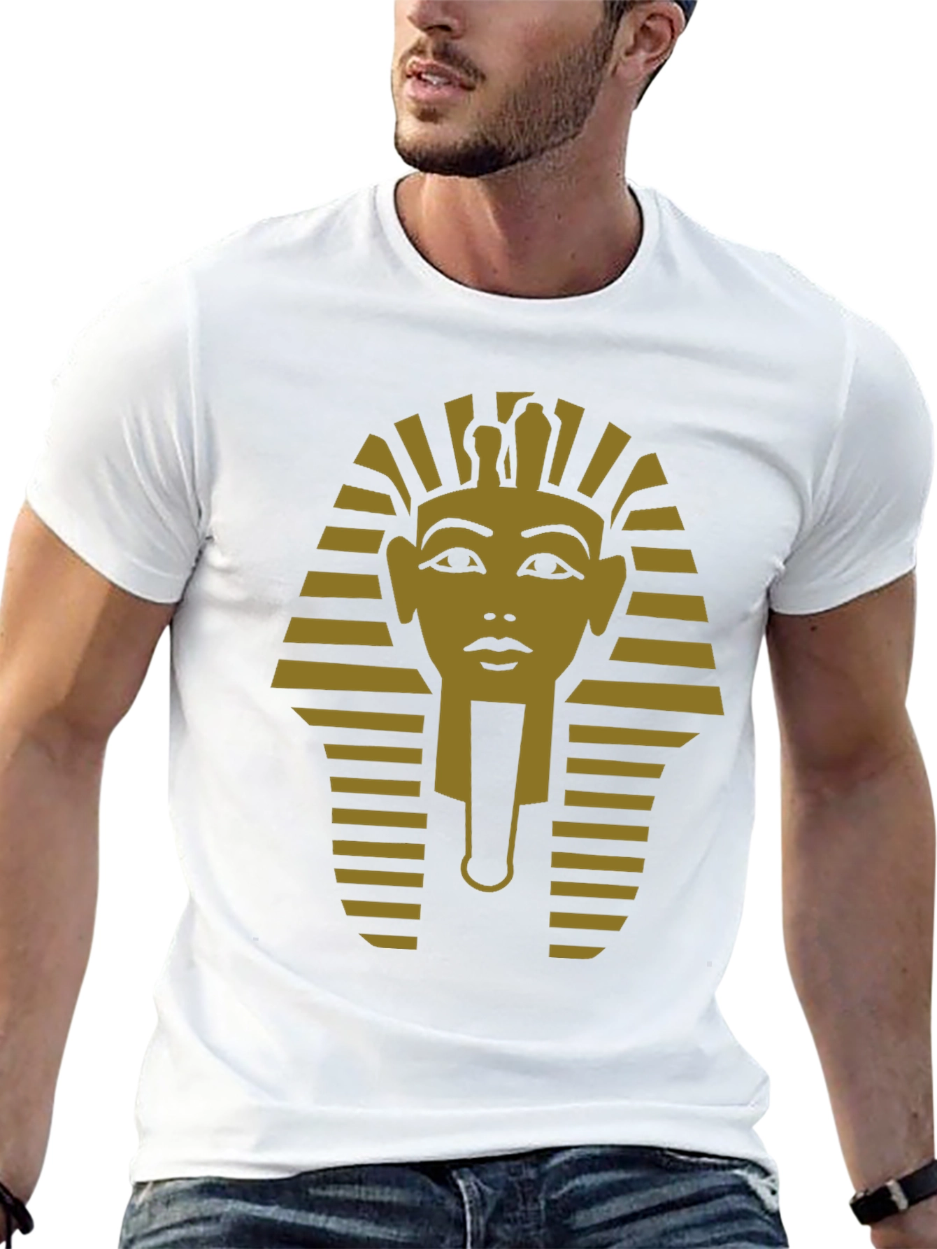 Egyptian Pharaoh Graphic Tee - Black Cotton T-Shirt
