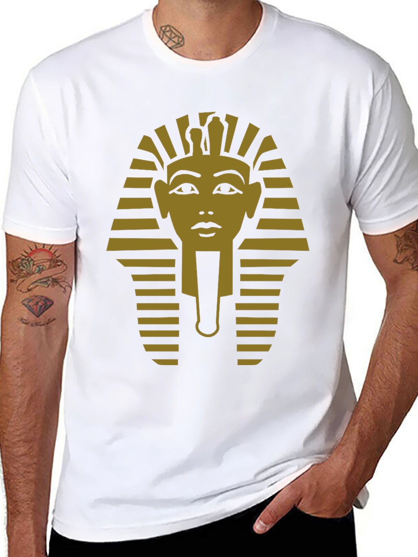 Egyptian Pharaoh Graphic Tee - Black Cotton T-Shirt