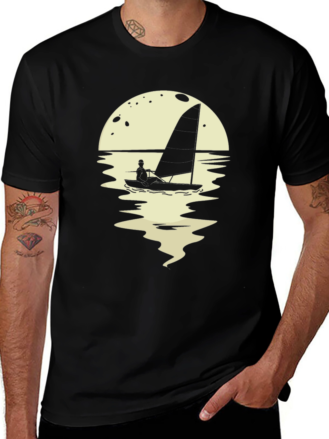 Sailboat Graphic Tee - Mens Black T-Shirt