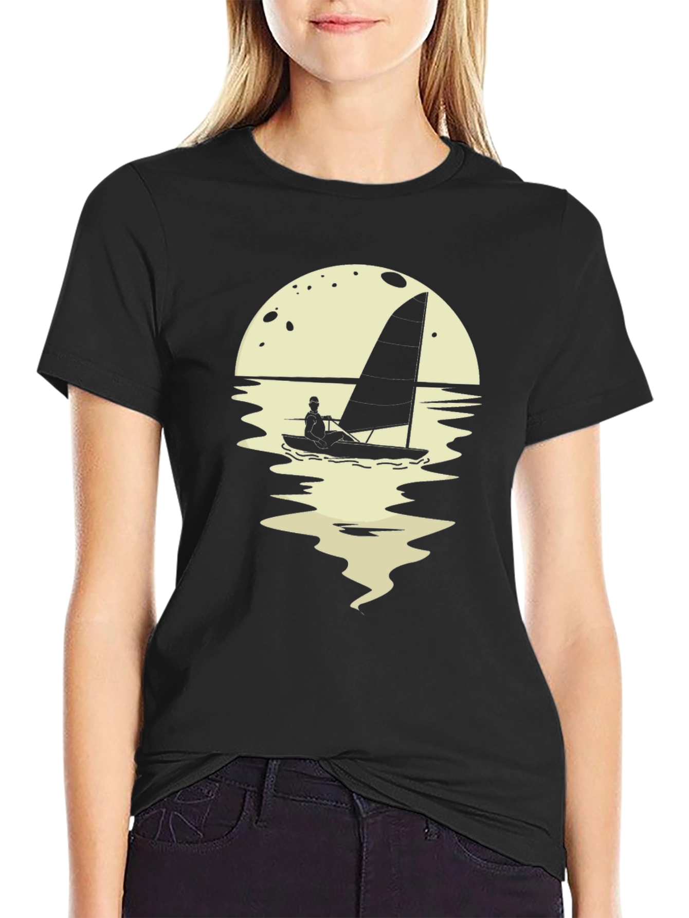 Sailboat Graphic Tee - Mens Black T-Shirt