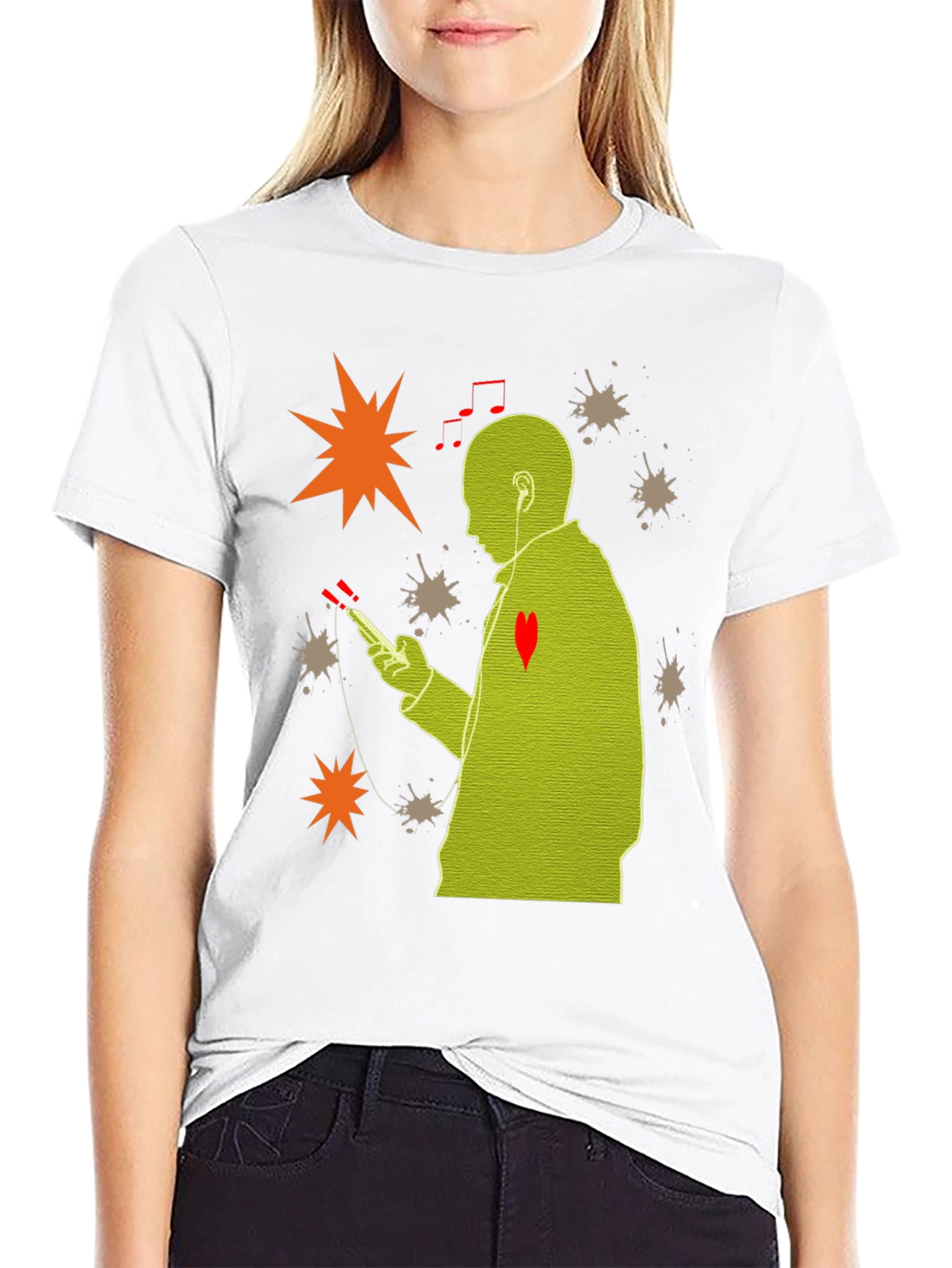 Stylish Black T-Shirt with Music Lover Design