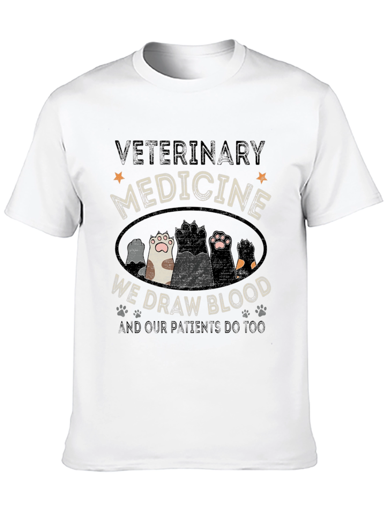 Veterinary Medicine Paw Print Graphic Tee