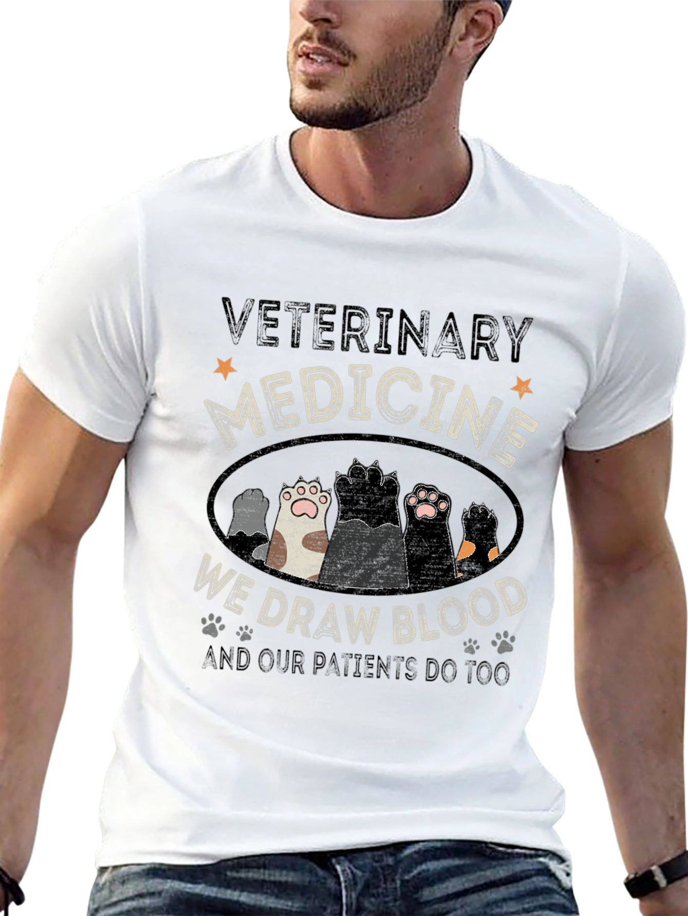 Veterinary Medicine Paw Print Graphic Tee