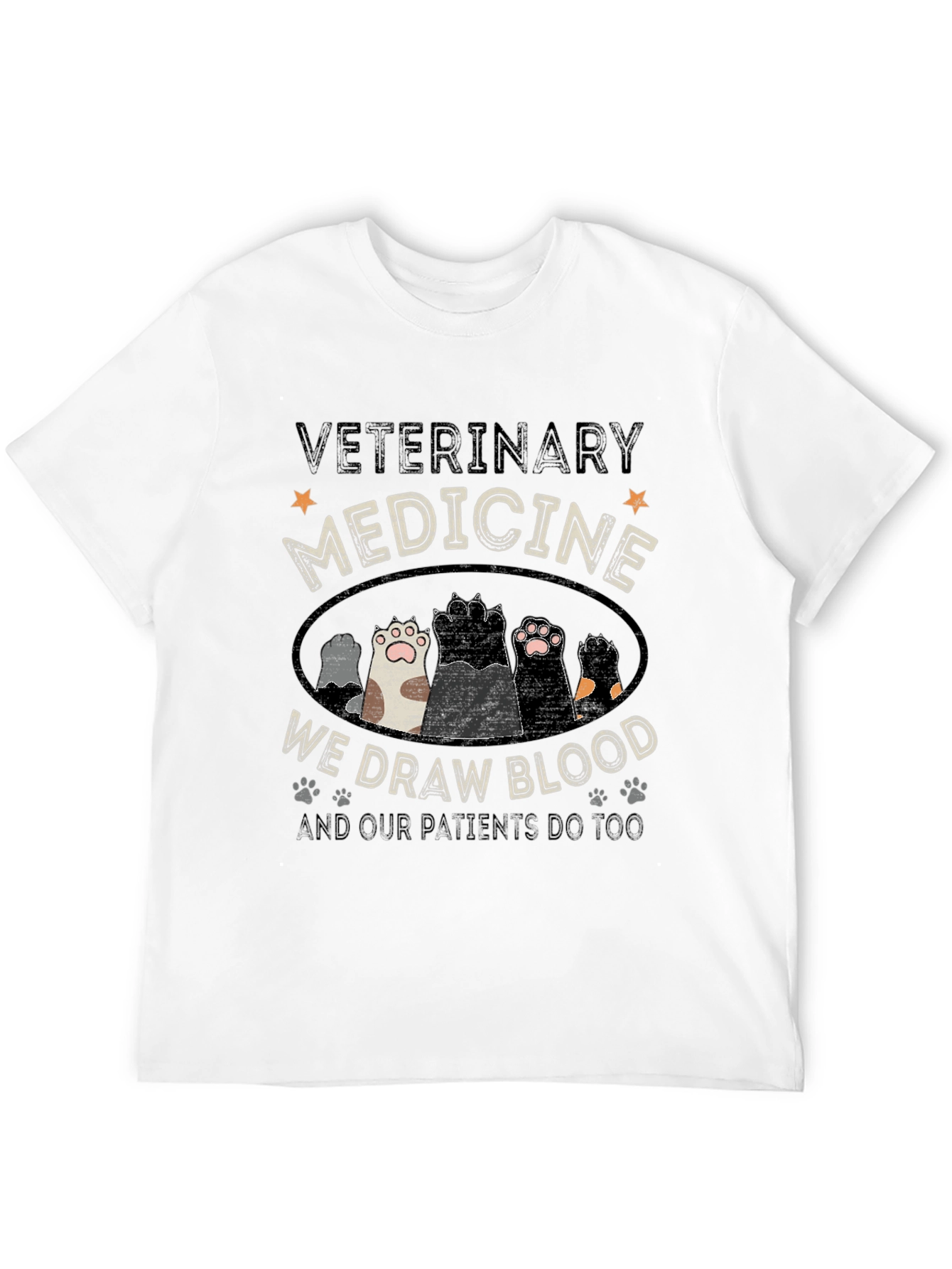 Veterinary Medicine Paw Print Graphic Tee