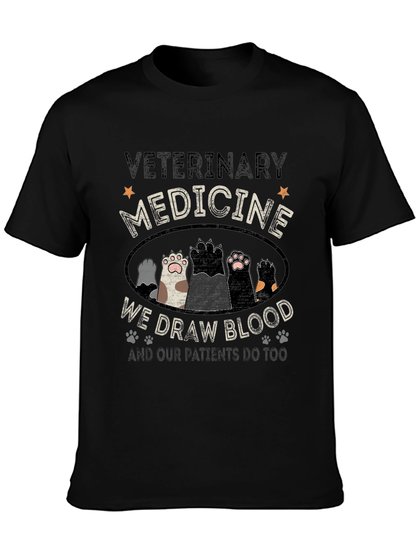 Veterinary Medicine Paw Print Graphic Tee