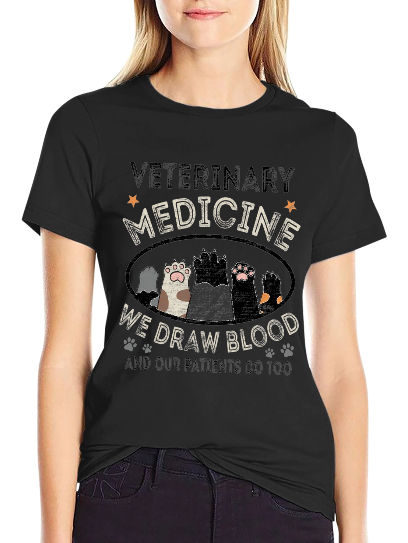 Veterinary Medicine Paw Print Graphic Tee