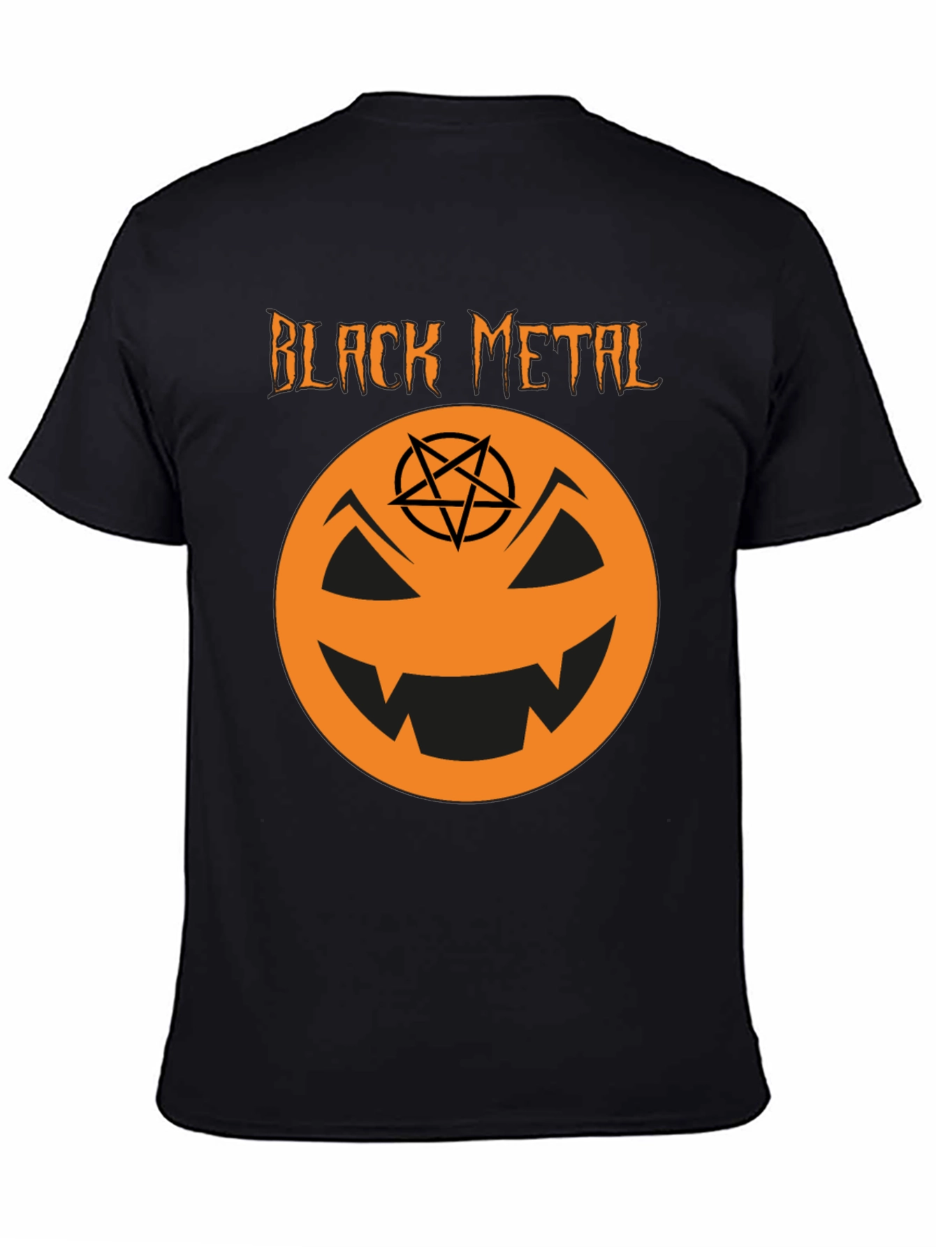 Black Metal Halloween Pumpkin T-Shirt