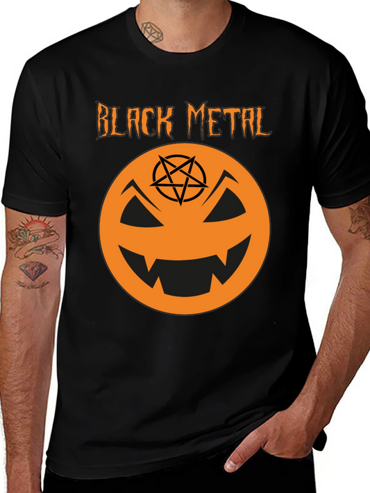 Black Metal Halloween Pumpkin T-Shirt