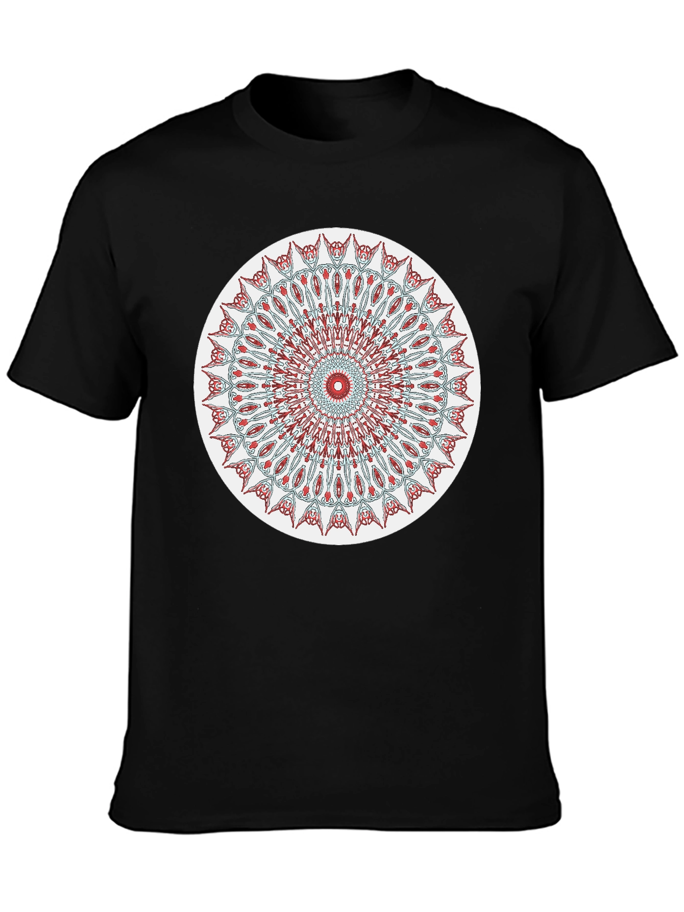 Mandala Graphic Tee - Black Cotton Blend T-Shirt