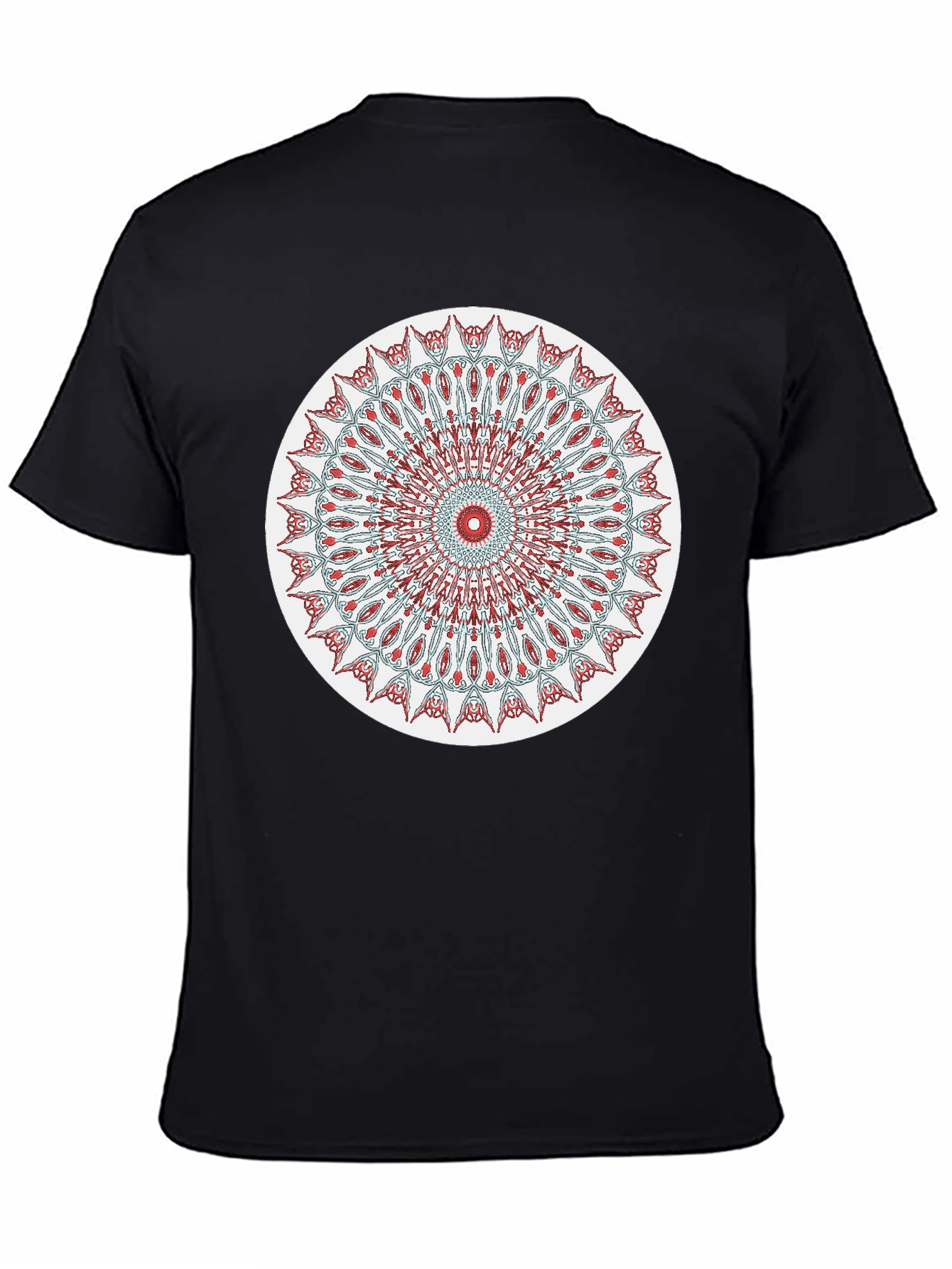 Mandala Graphic Tee - Black Cotton Blend T-Shirt