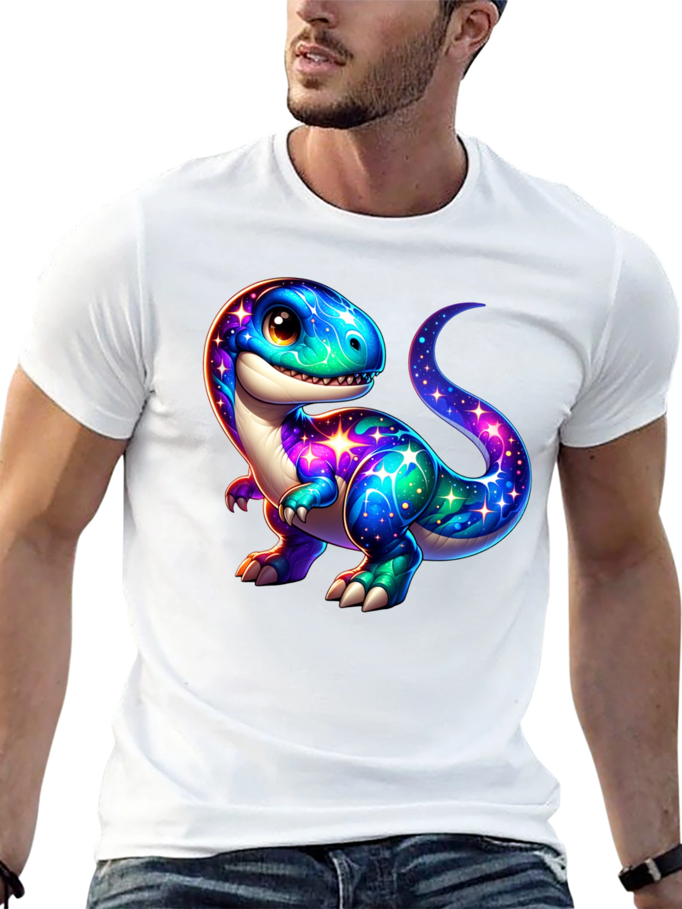 Galaxy Dino T-Shirt - Cute Dinosaur Tee