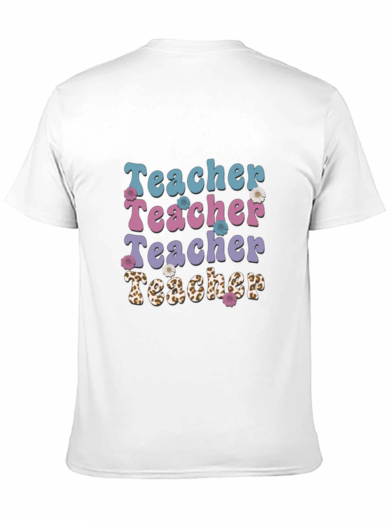 Teacher Floral Graphic Tee - Black Unisex T-Shirt