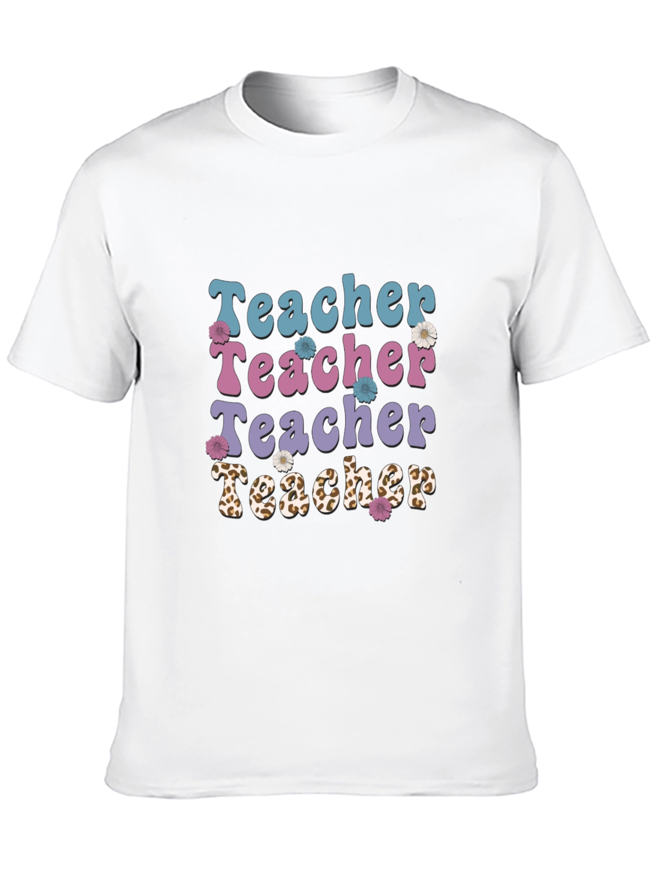 Teacher Floral Graphic Tee - Black Unisex T-Shirt