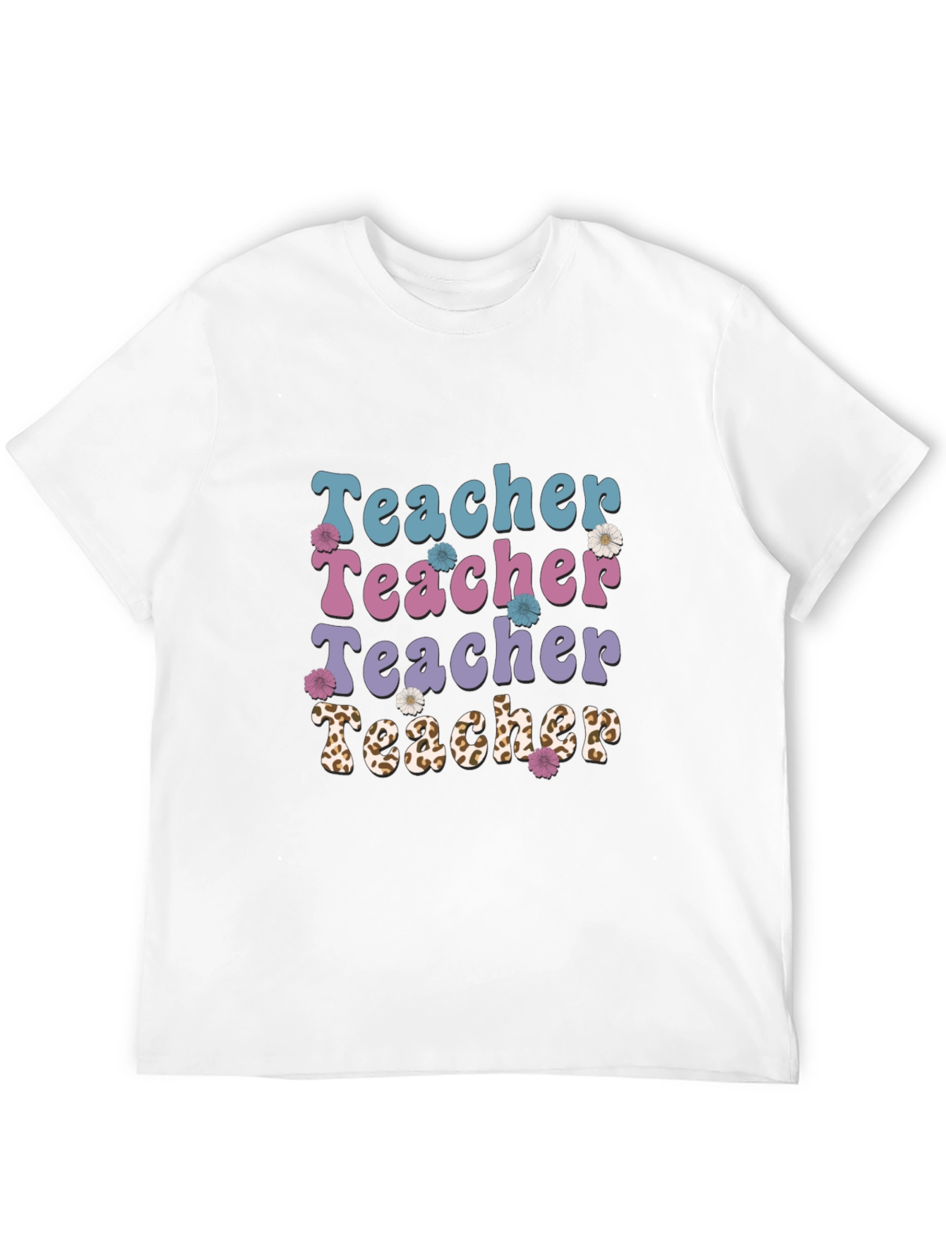 Teacher Floral Graphic Tee - Black Unisex T-Shirt