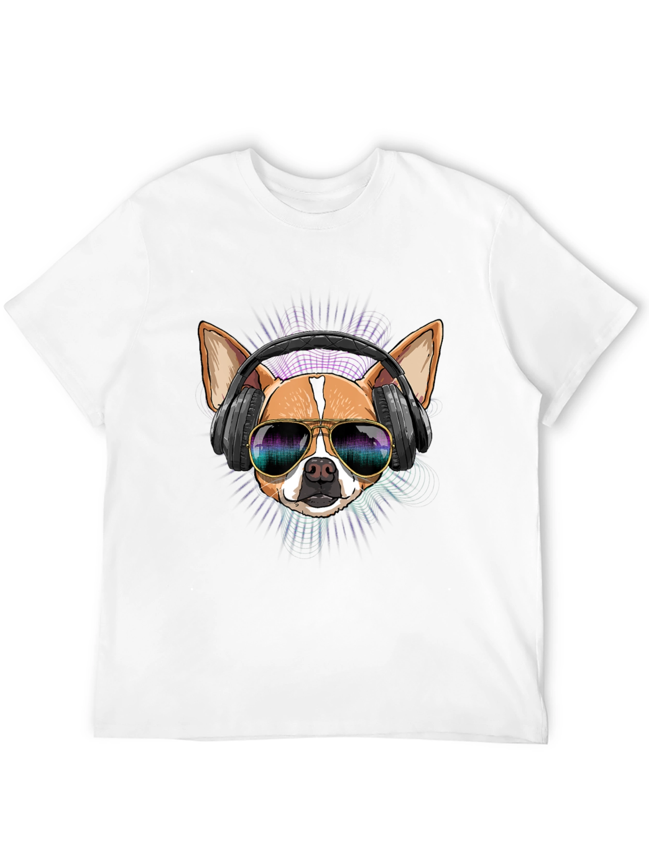 Cool Dog T-Shirt with Headphones and Sunglasses