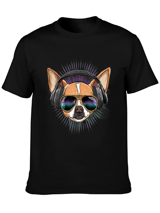 Cool Dog T-Shirt with Headphones and Sunglasses