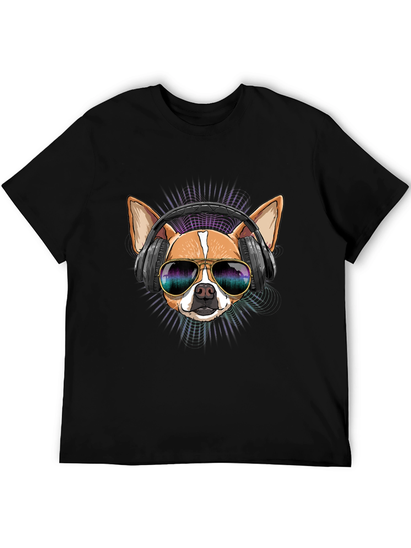 Cool Dog T-Shirt with Headphones and Sunglasses