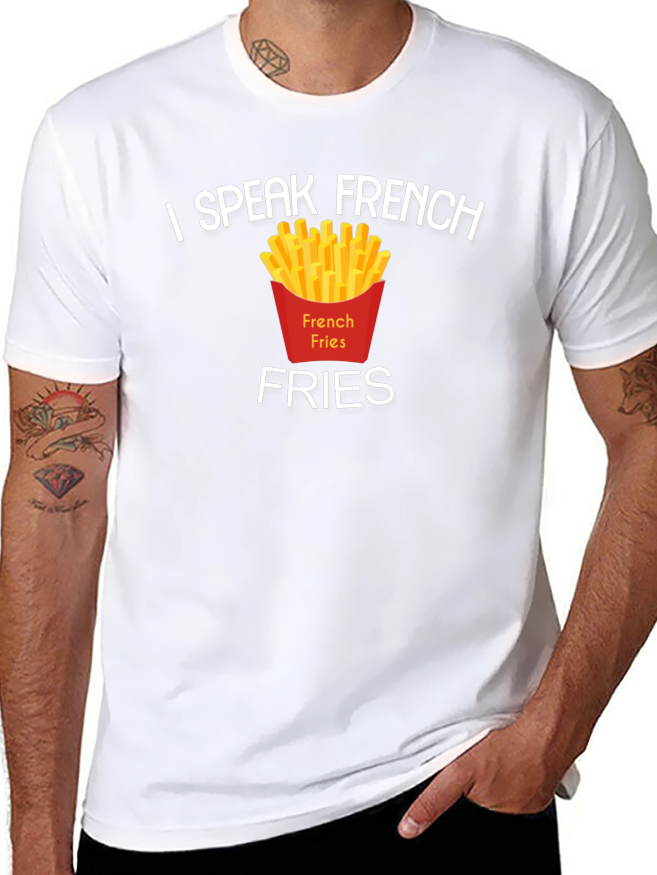 I Speak French Fries T-Shirt Funny Foodie Tee