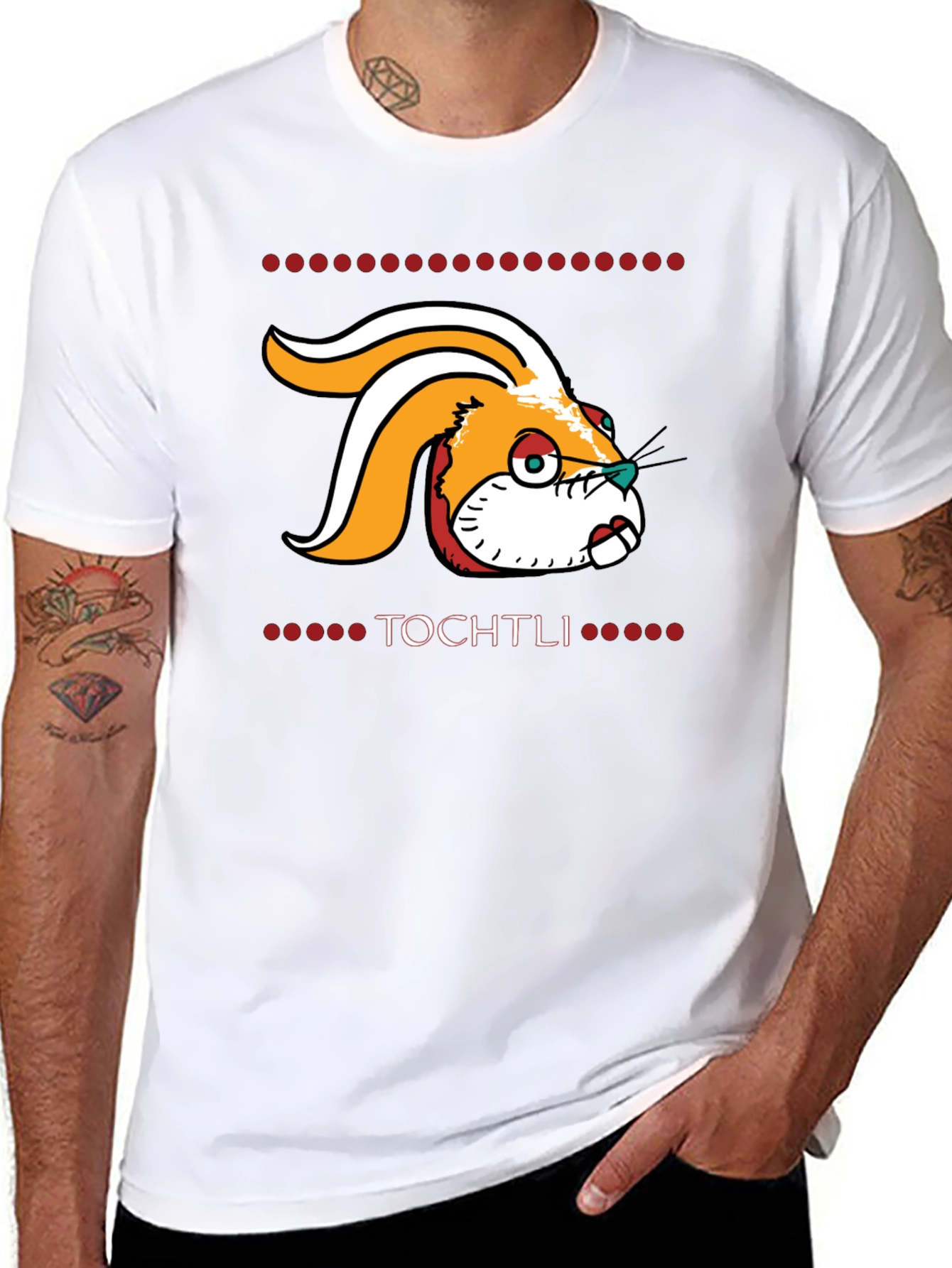 Tochtli Rabbit T-Shirt - Aztec Inspired Design