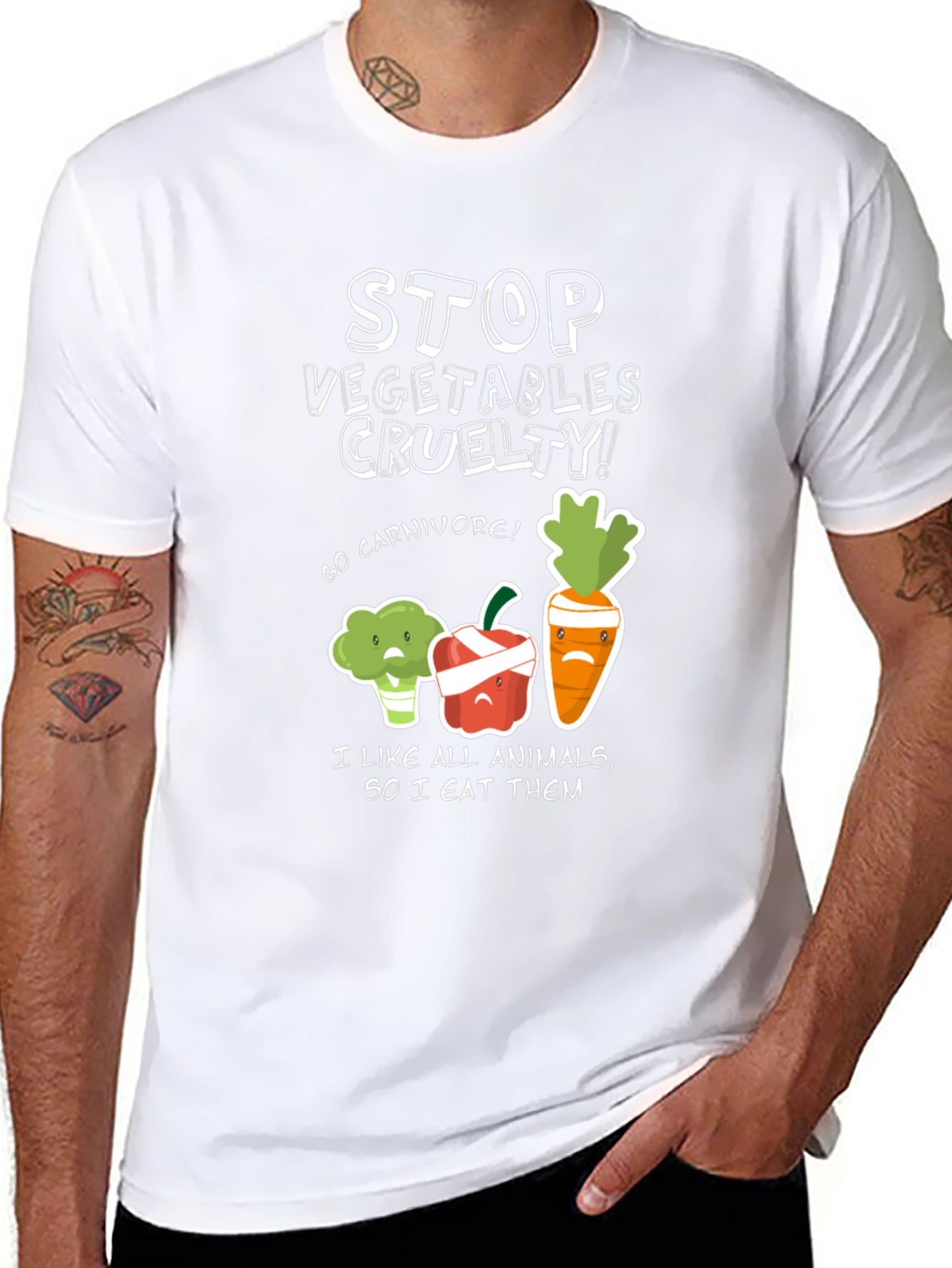 Stop Vegetables Cruelty T-Shirt Funny Vegan Humor Tee