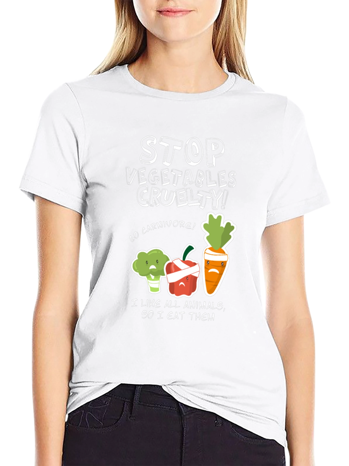 Stop Vegetables Cruelty T-Shirt Funny Vegan Humor Tee