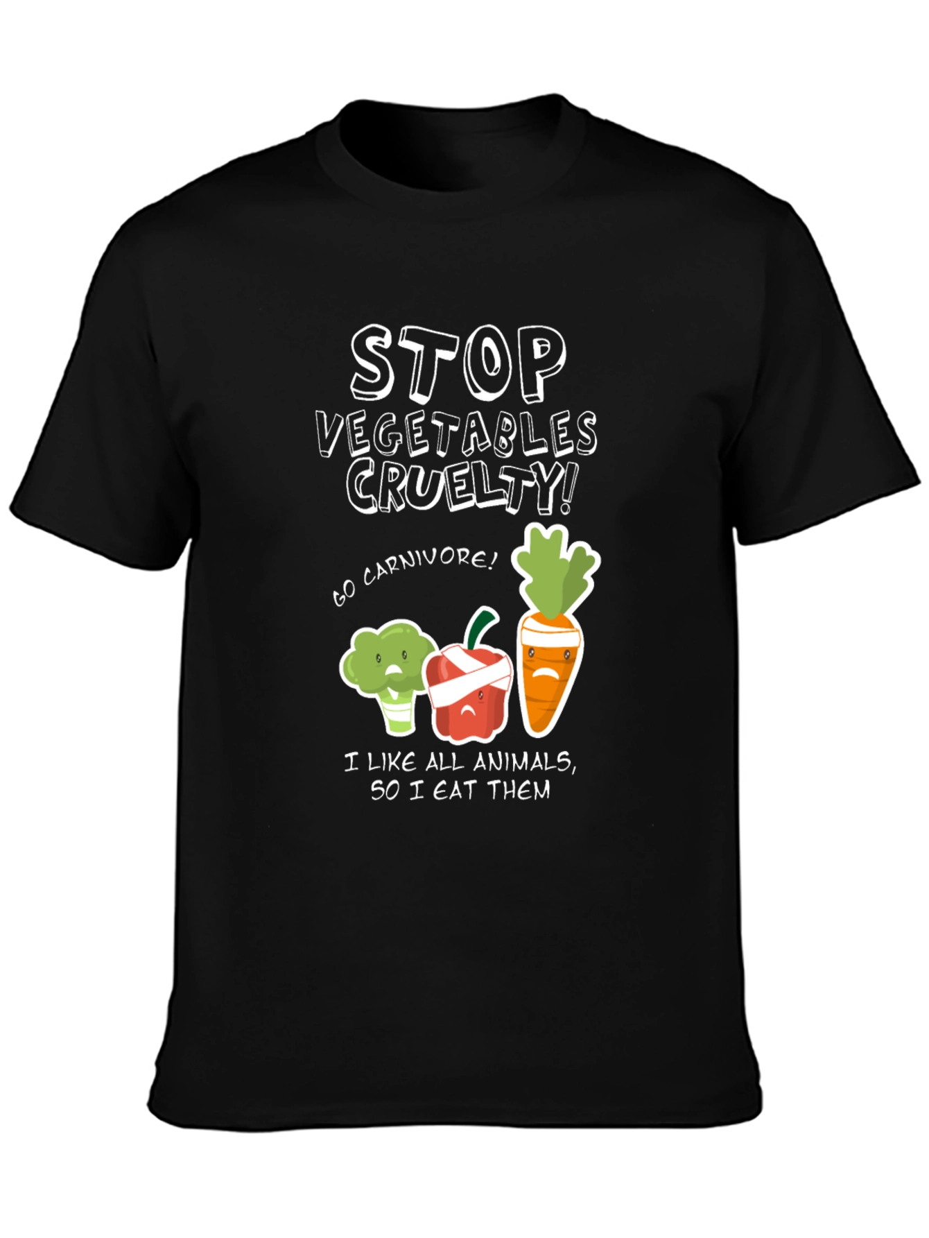 Stop Vegetables Cruelty T-Shirt Funny Vegan Humor Tee
