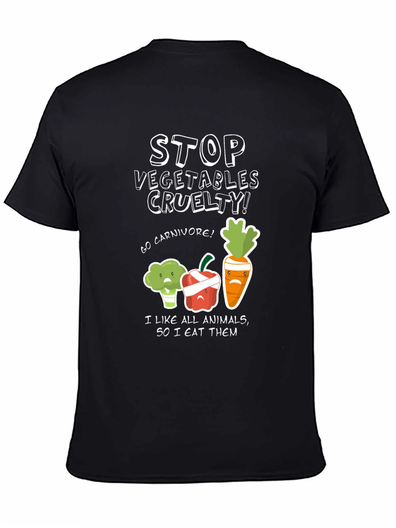 Stop Vegetables Cruelty T-Shirt Funny Vegan Humor Tee