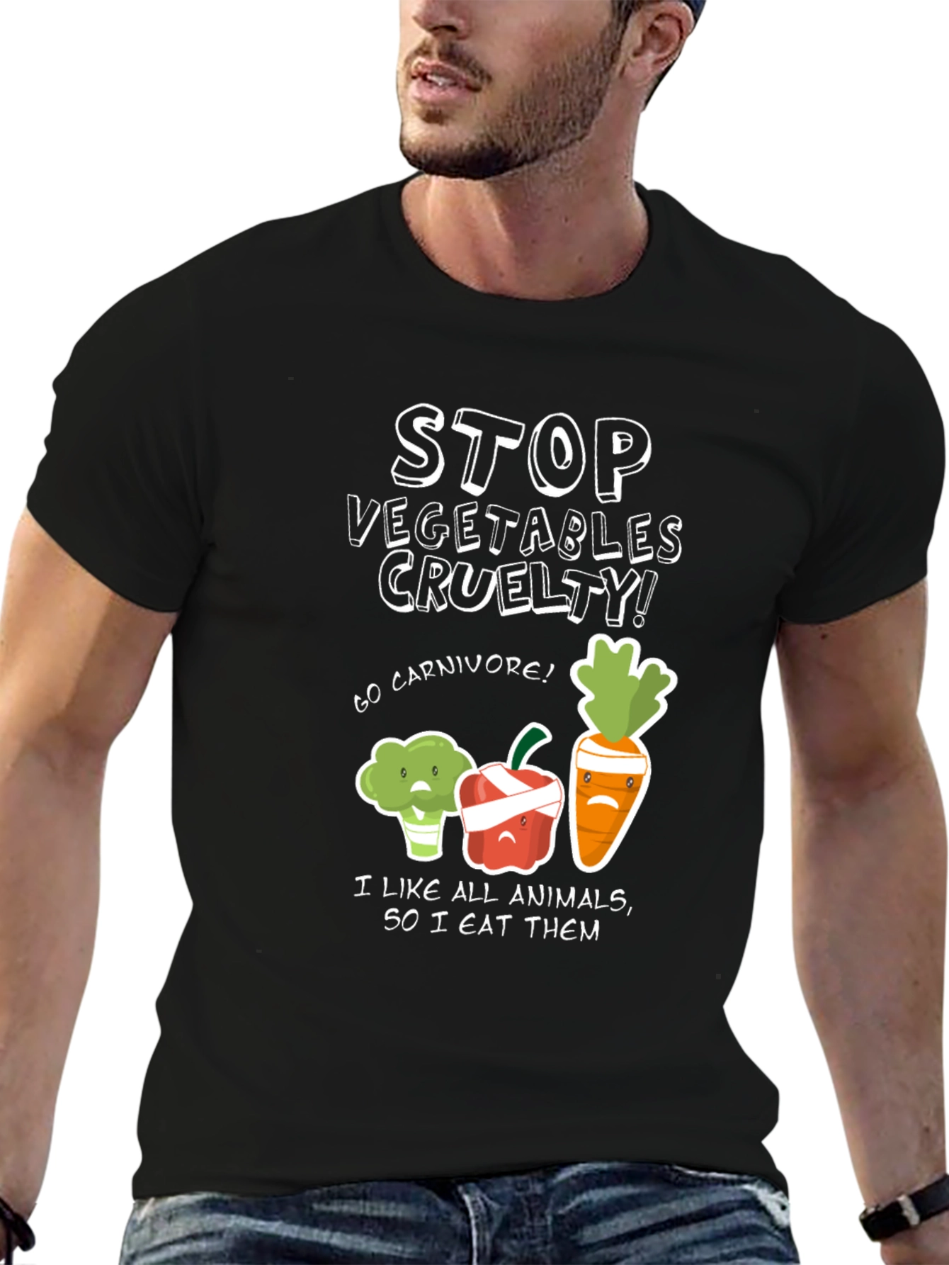 Stop Vegetables Cruelty T-Shirt Funny Vegan Humor Tee