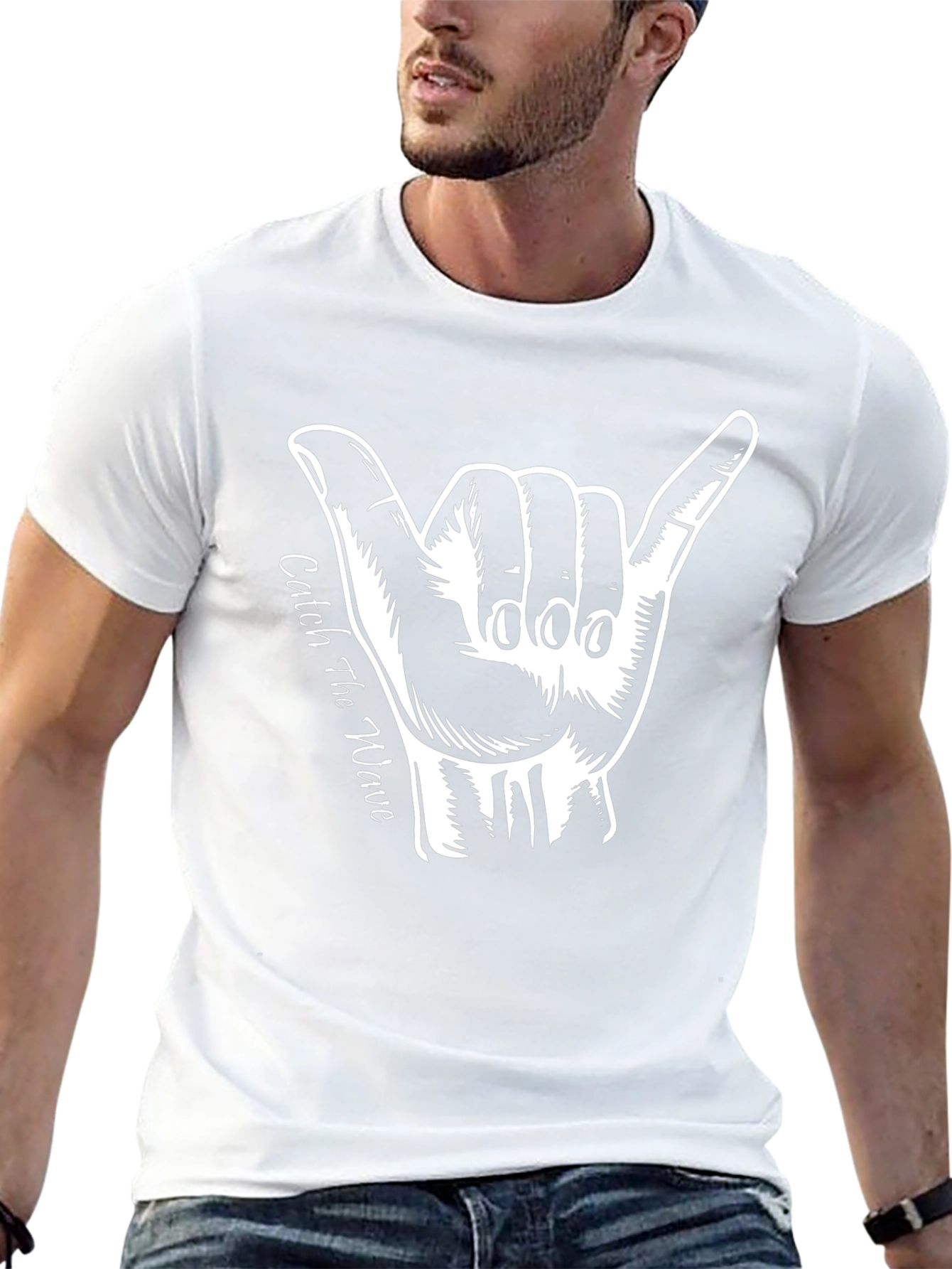 Catch the Wave Graphic Tee - Black Cotton T-Shirt