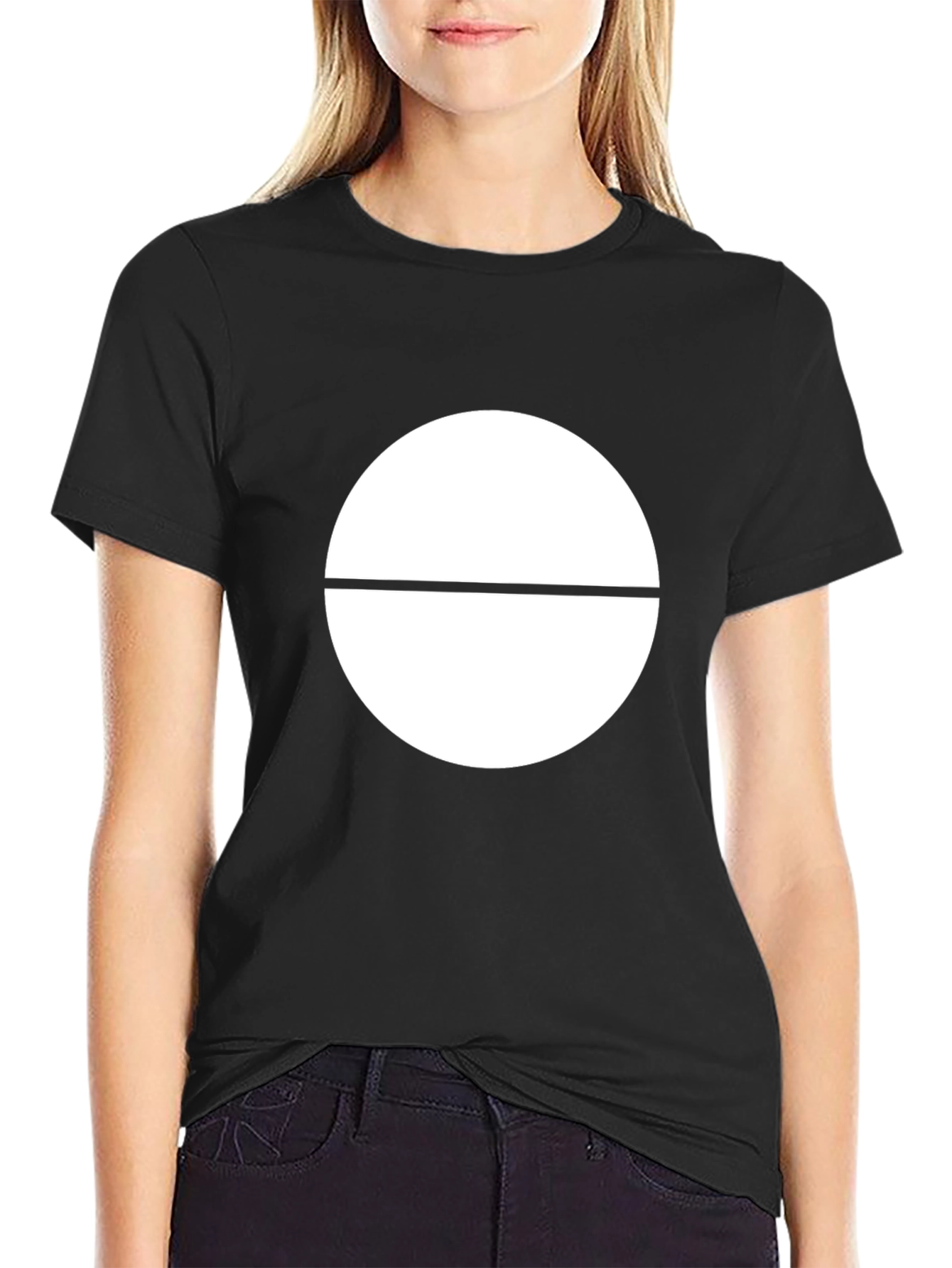 Minimalist Circle Graphic Black T-Shirt