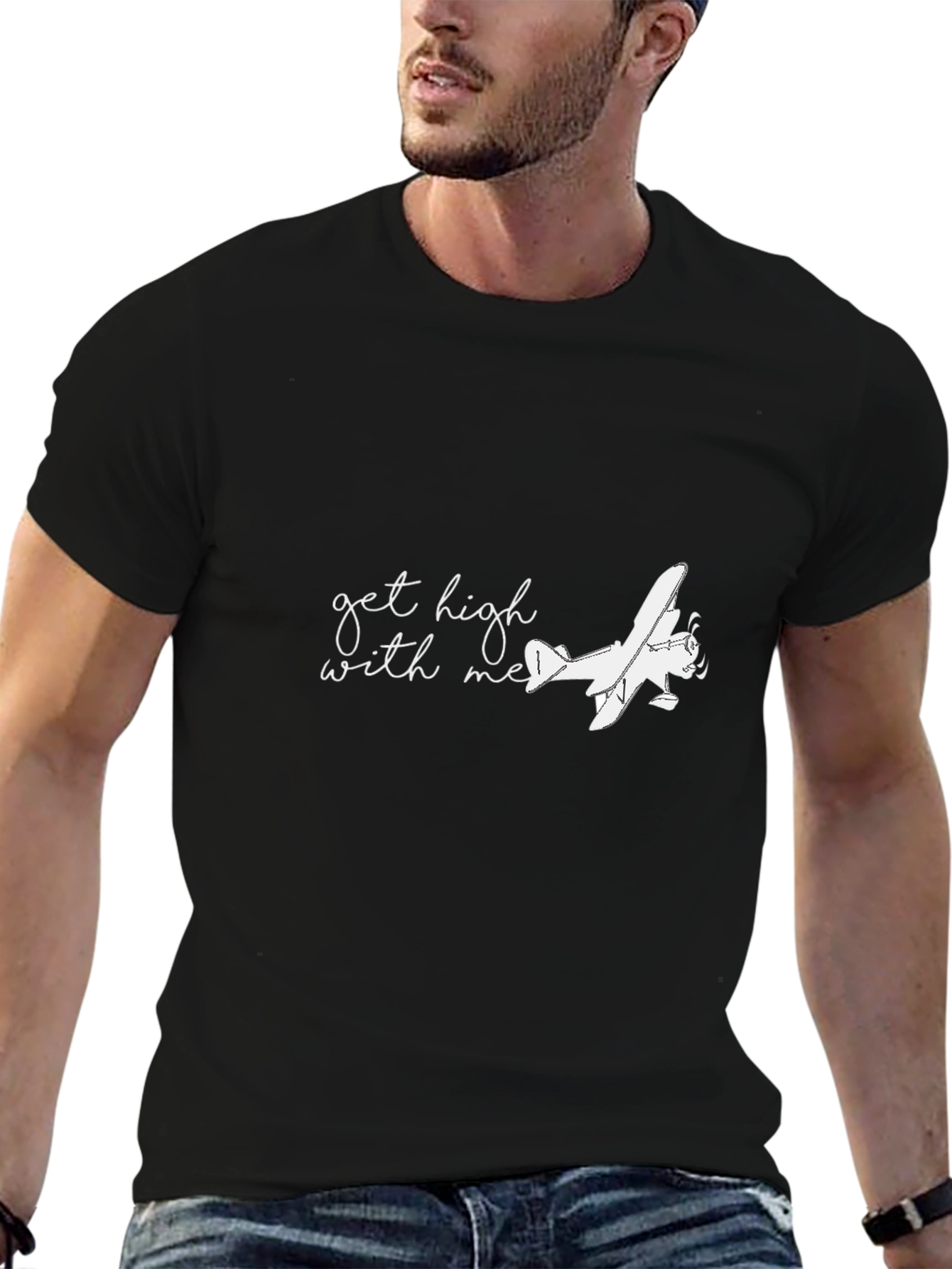 Get High With Me Airplane Graphic Tee