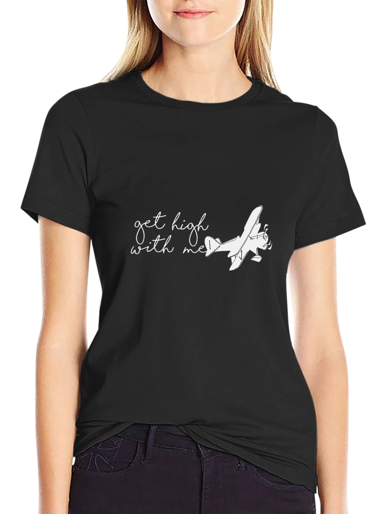 Get High With Me Airplane Graphic Tee