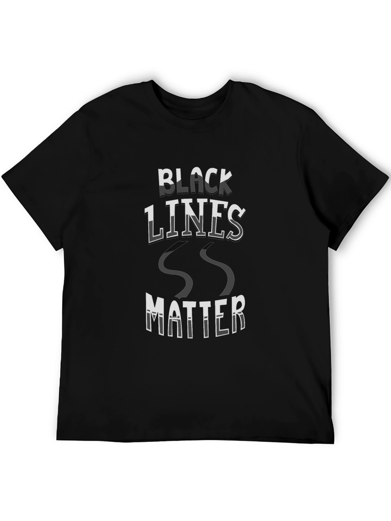 Black Lines Matter Graphic Tee - Stylish Statement Shirt