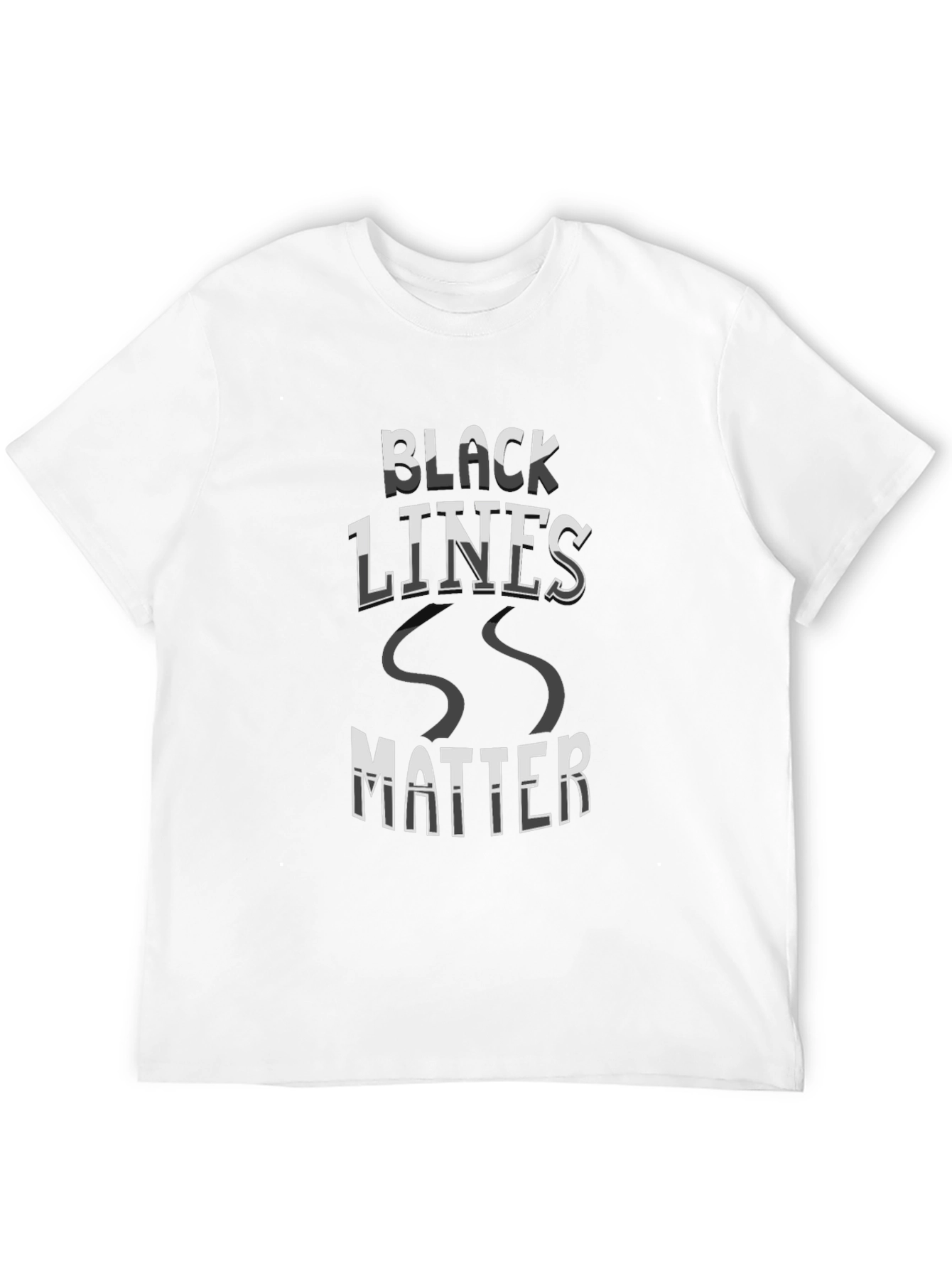 Black Lines Matter Graphic Tee - Stylish Statement Shirt