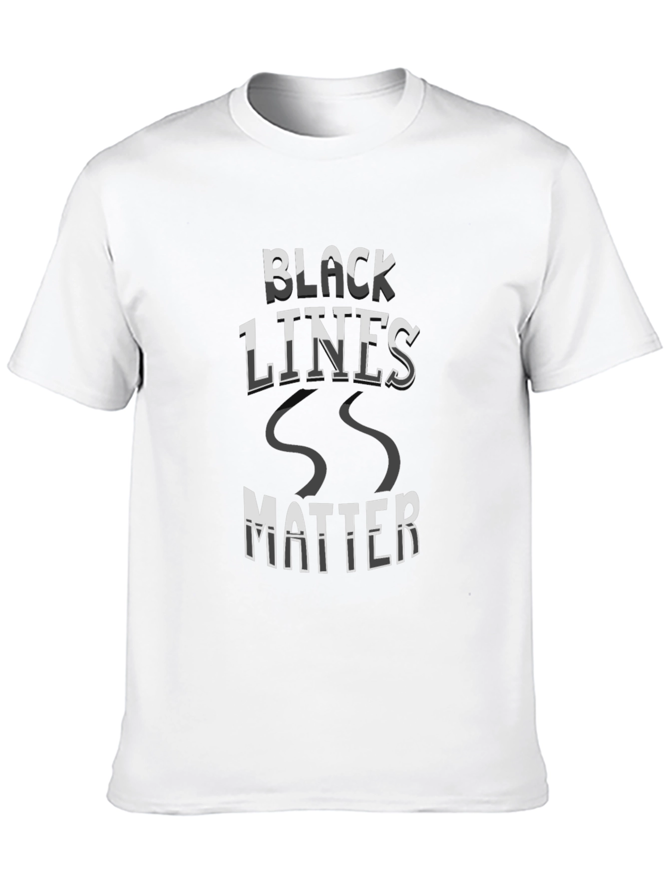 Black Lines Matter Graphic Tee - Stylish Statement Shirt