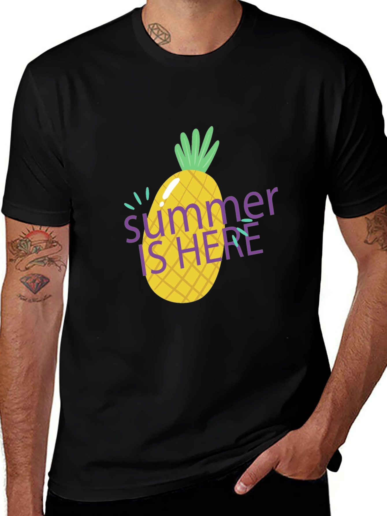 Summer is Here Pineapple Graphic T-Shirt