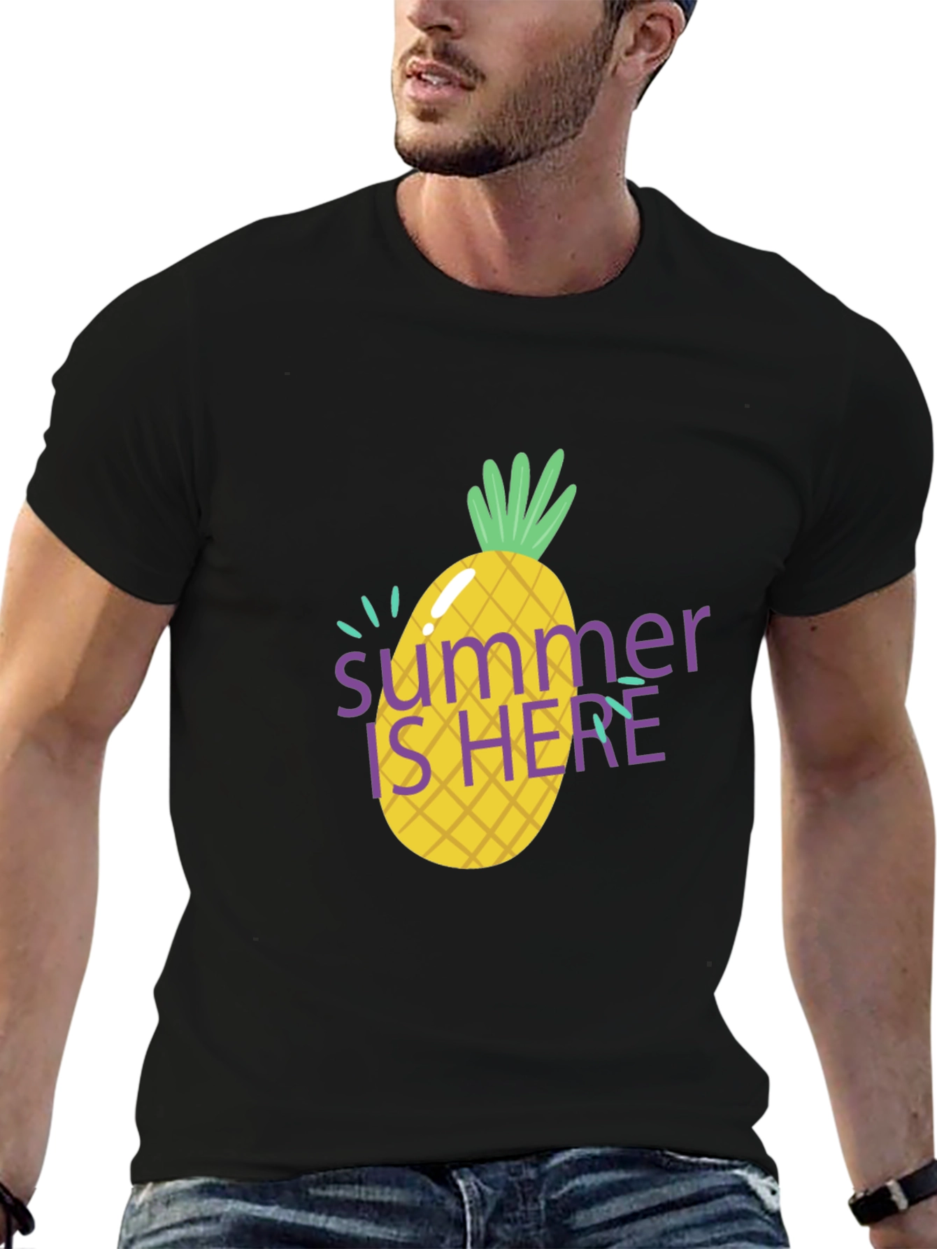 Summer is Here Pineapple Graphic T-Shirt